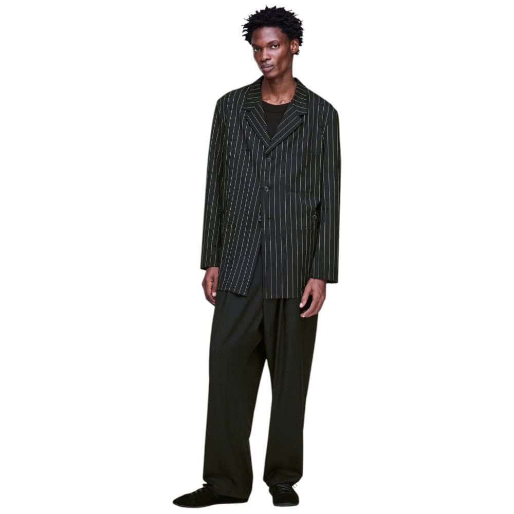Y-3 PINSTRIPE REFINED WOOL CHORE COAT