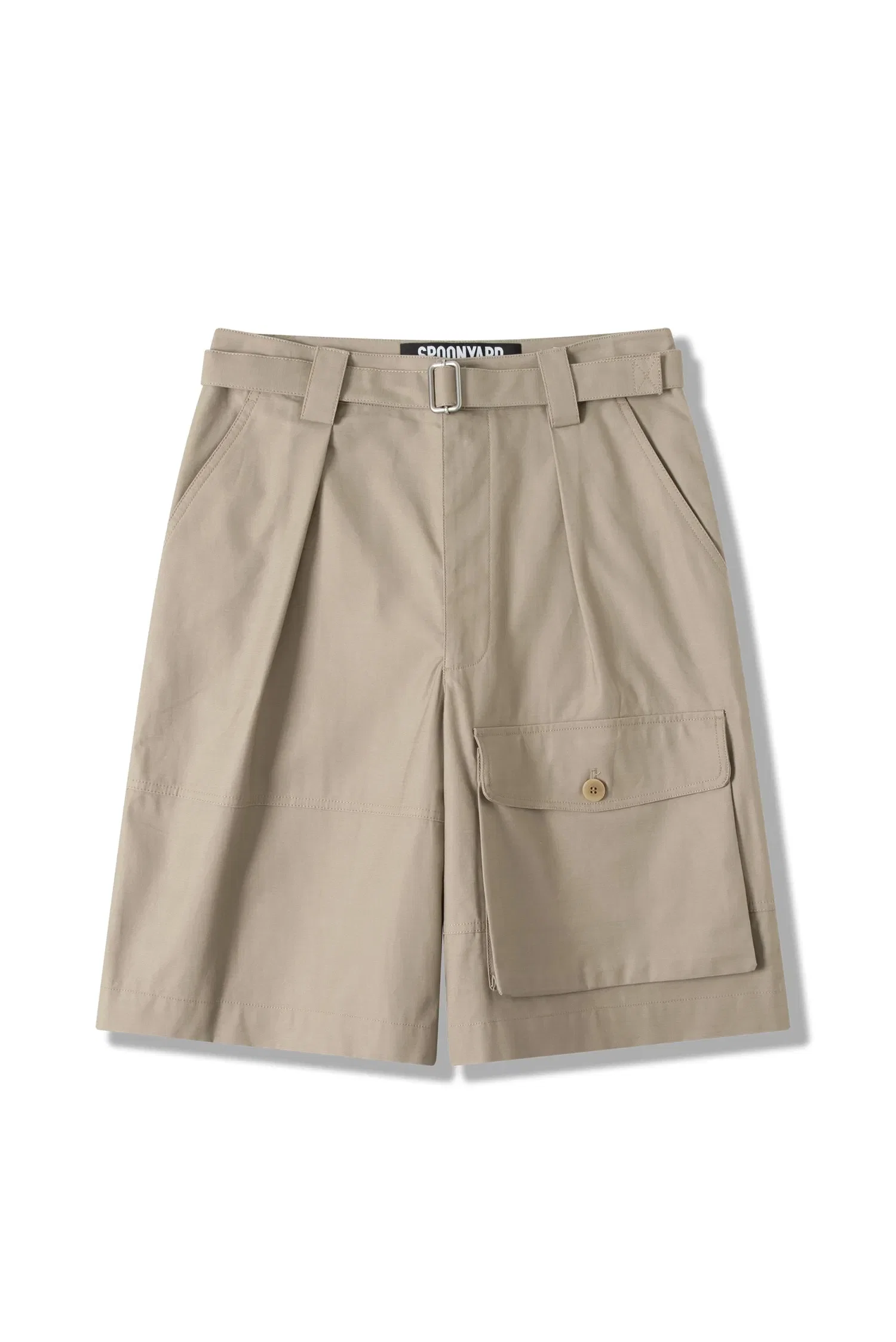 Spoonyard MENS COTTON BELTED WIDE LEG CARGO SHORTS