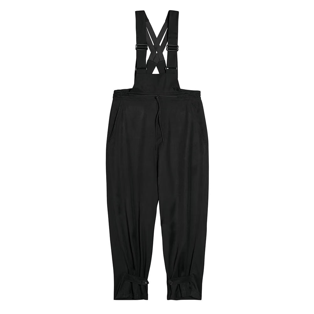 Y-3 RAYON TWILL SUSPENDER PANTS