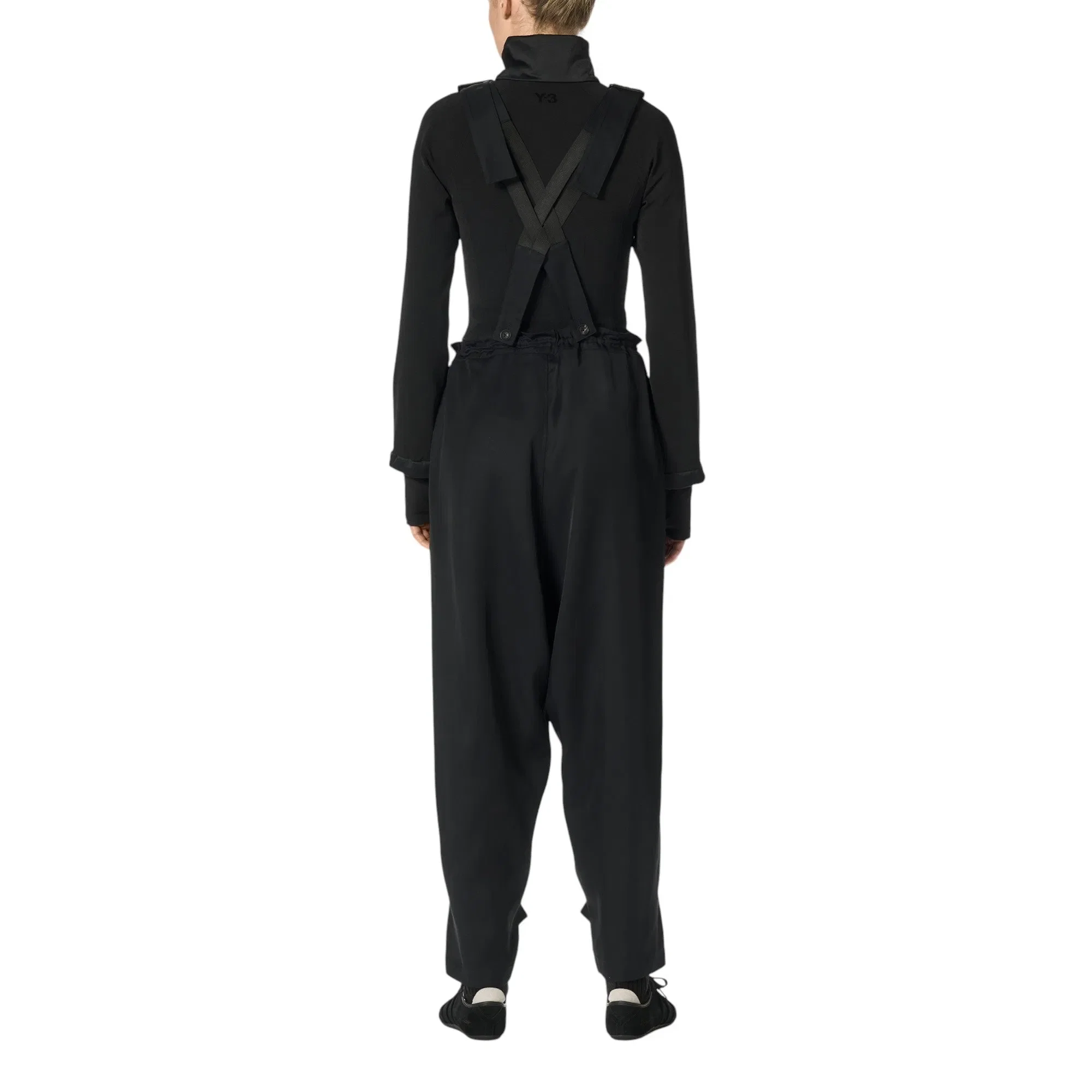 Y-3 RAYON TWILL SUSPENDER PANTS