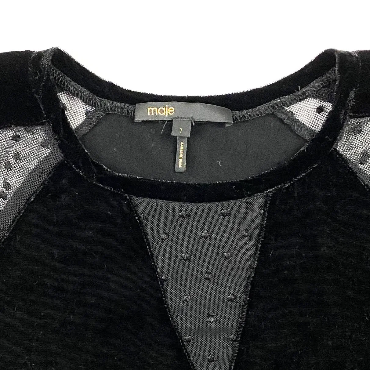 Maje Polka Black T-shirt - Size 1