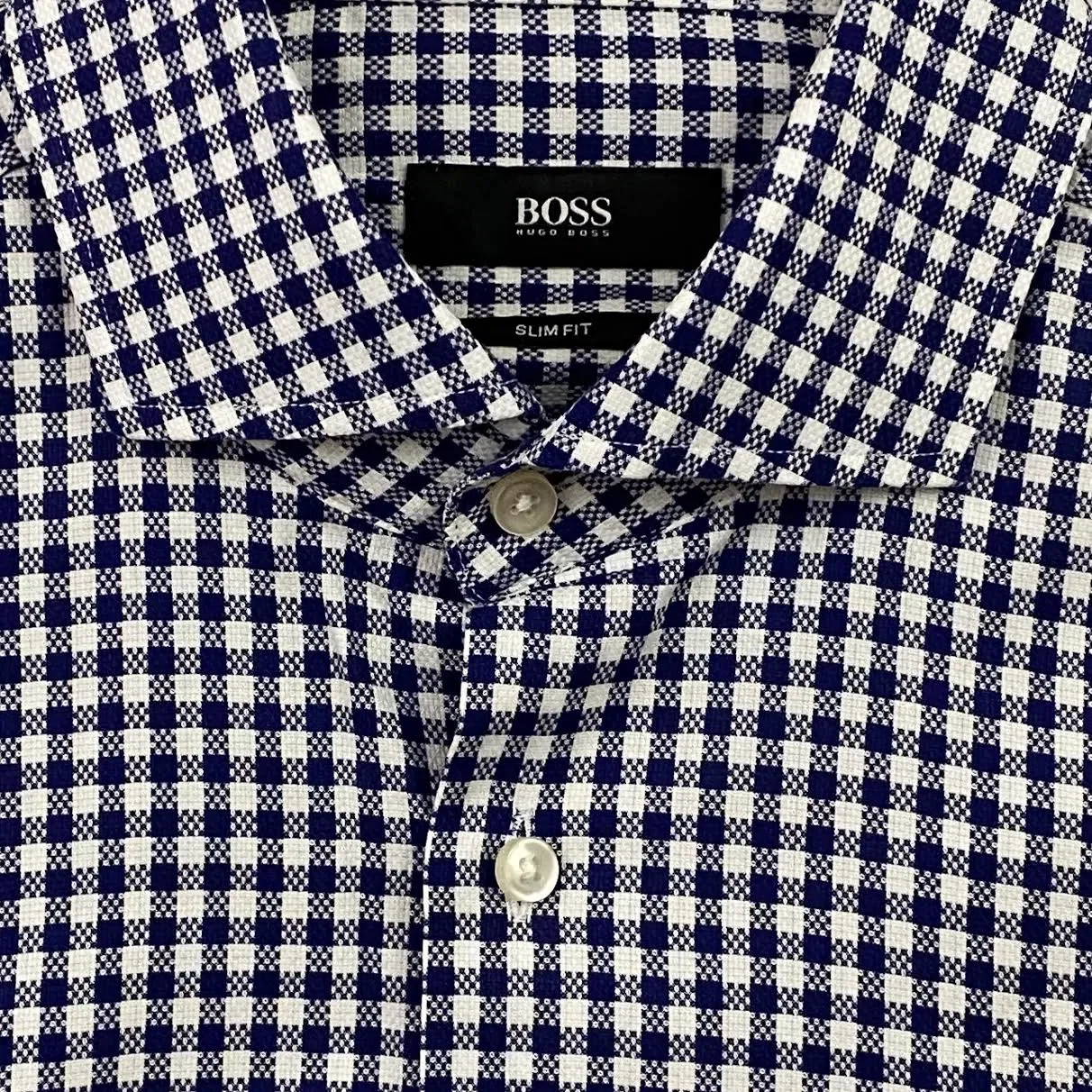Hugo Boss Slim Fit Plaid Button Down Shirt - Size 15