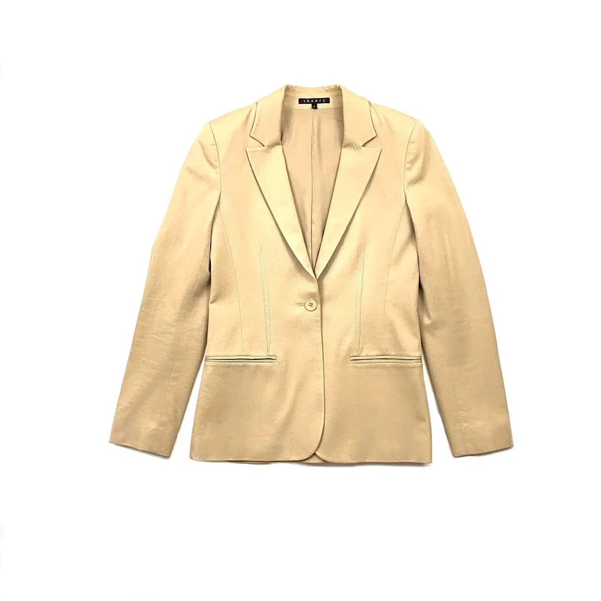 Theory Notch-Lapel Cotton Blazer - Size 6