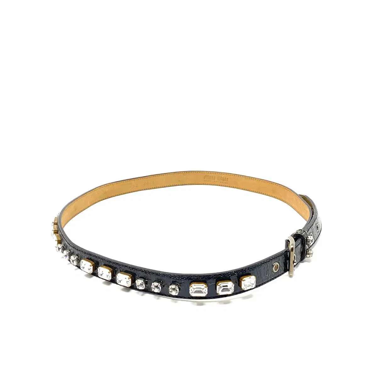 Miu MIu Leather Jewel-Embellished Belt - Size 90