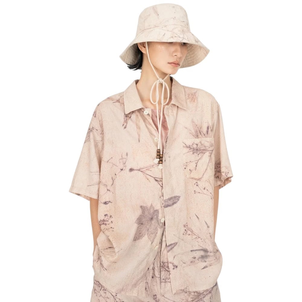 FENG CHEN WANG PRINTED PLANT DYE SHIRT