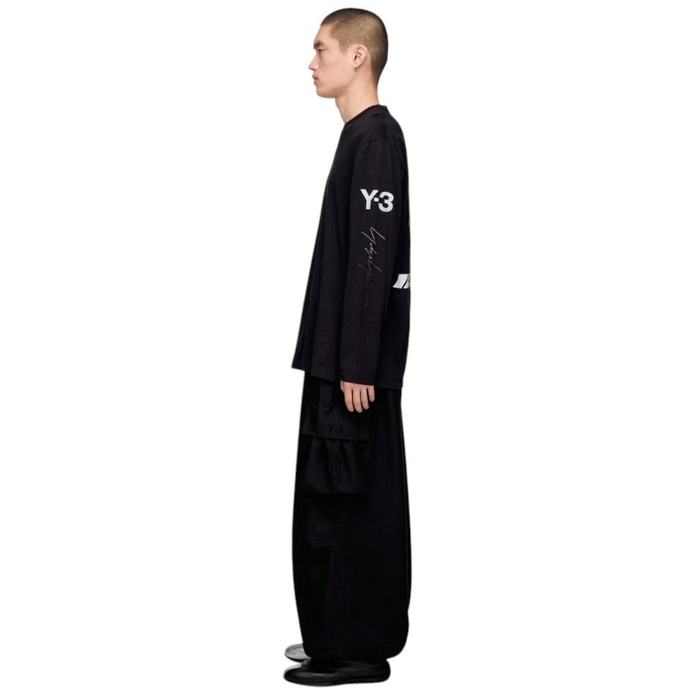 Y-3 MERCEDES CHAOS LOGO LONG SLEEVE TEE