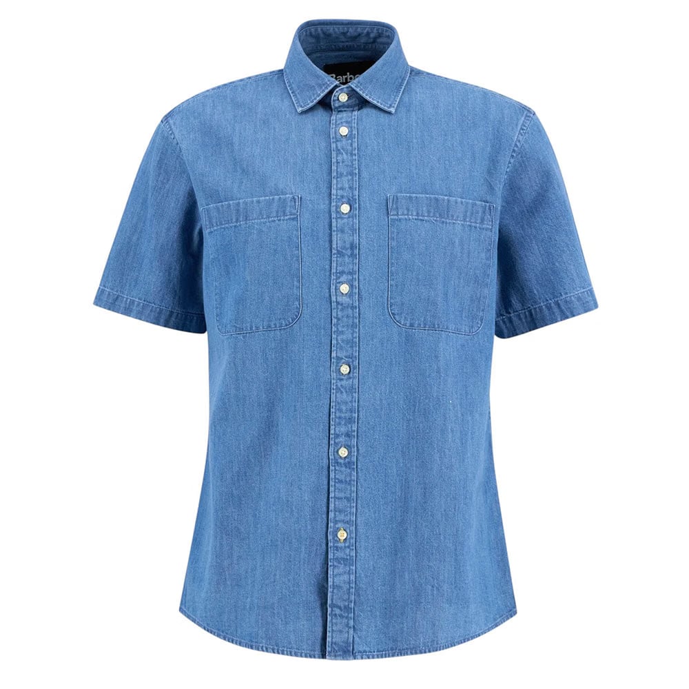 BARBOUR ASHBROOKE OVERSIZED SHORT SLEEVE CHAMBRAY SHIRT