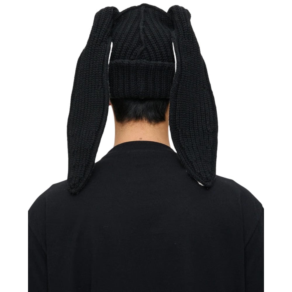 CHARLES JEFFREY LOVERBOY CHUNKY RABBIT BEANIE in BLACK ECRU