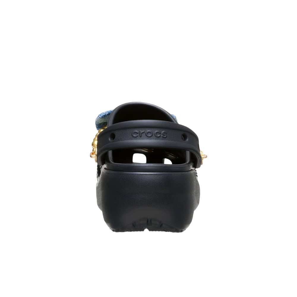 CROCS WOMEN'S CLASSIC PLATFORM DEMIM GLITZ CLOG