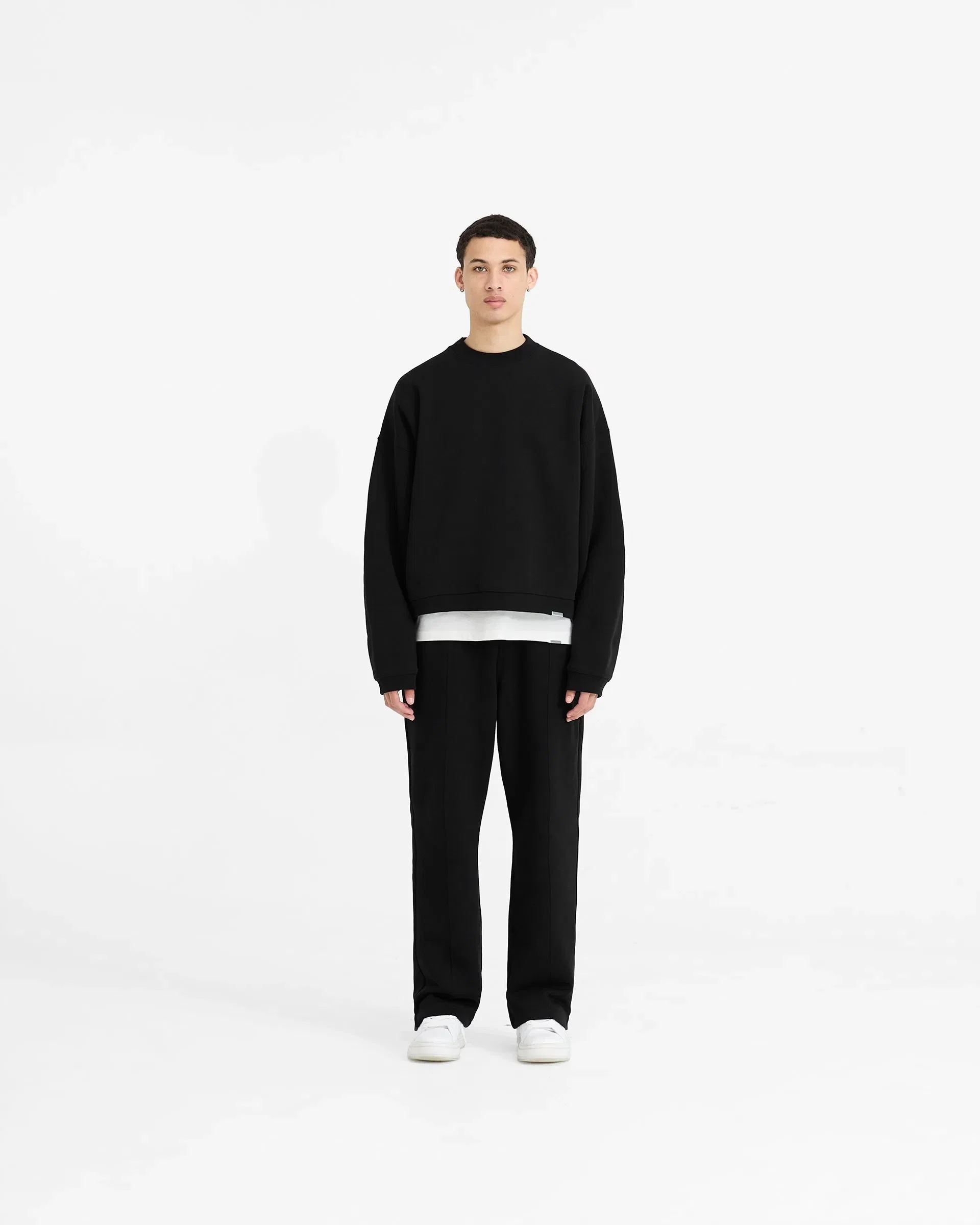 Initial Boxy Sweater - Black