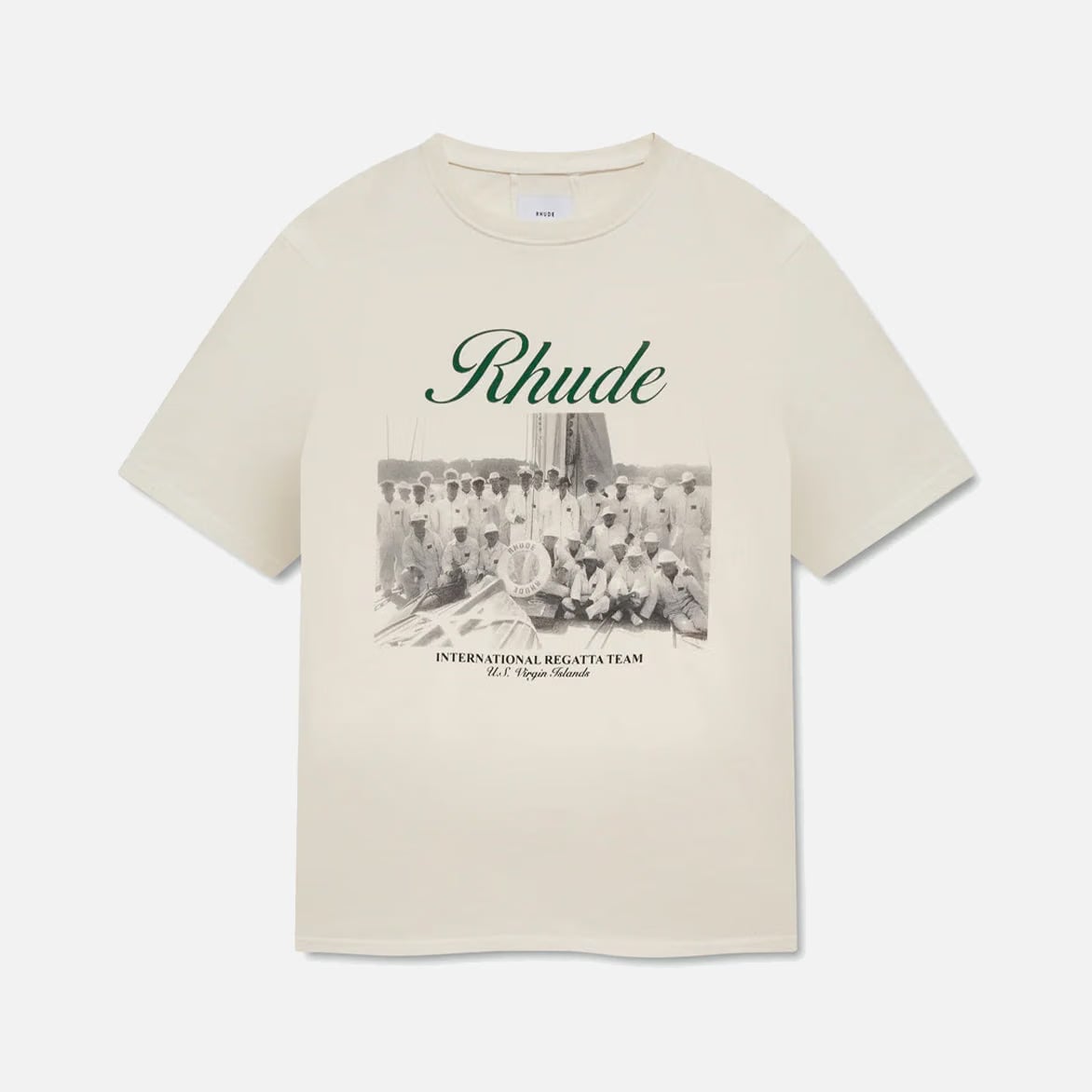 RHUDE VIRGIN ISLANDS SCRIPT TEE - VINTAGE WHITE / BLACK / GREEN