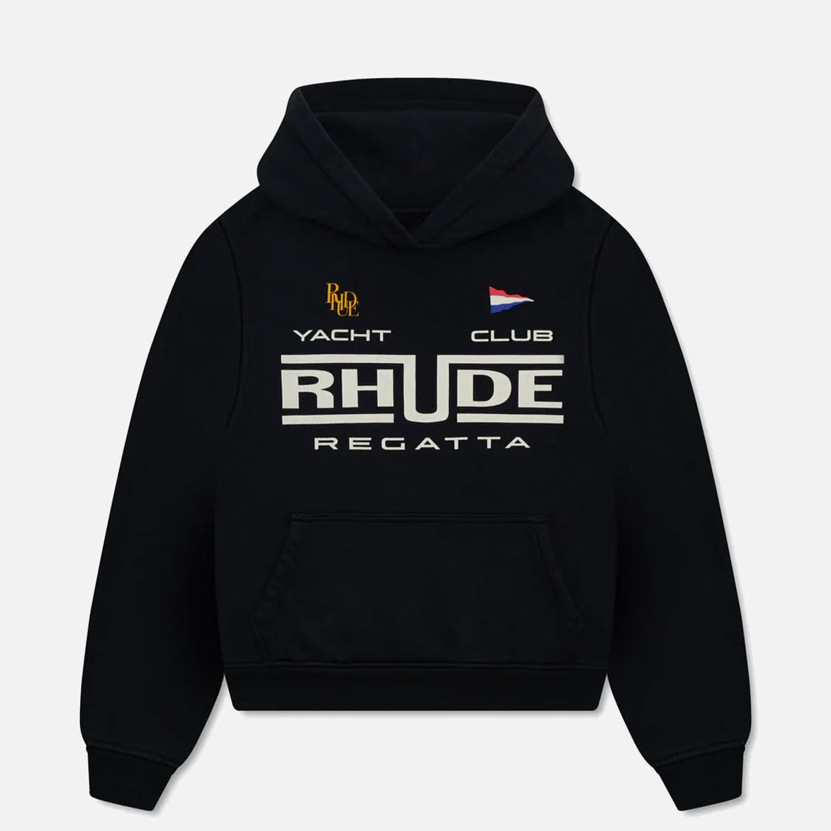 RHUDE REGATTA CLUB HOODIE - VINTAGE BLACK