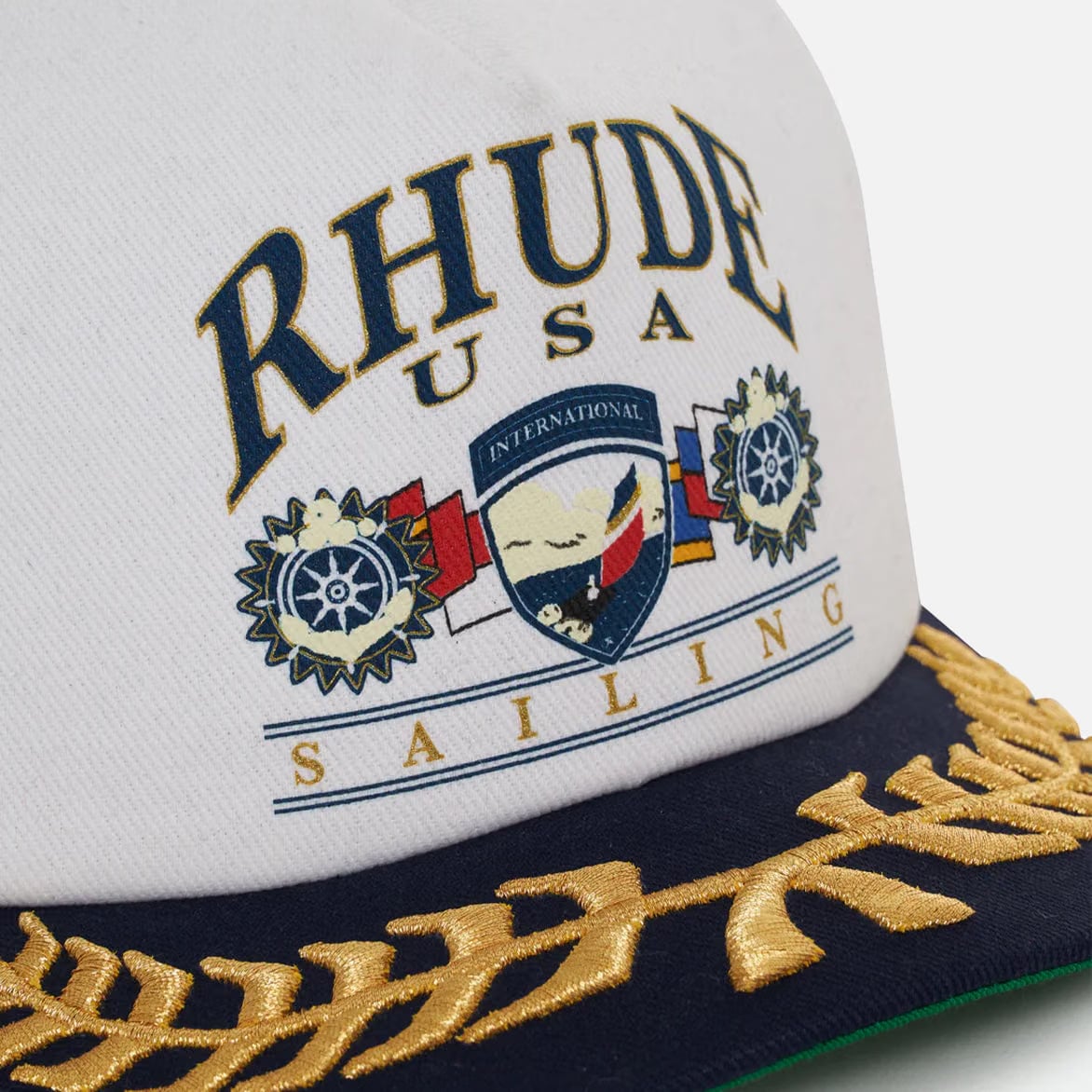 RHUDE USA SAILING ICON TRUCKER HAT - NAVY / WHITE