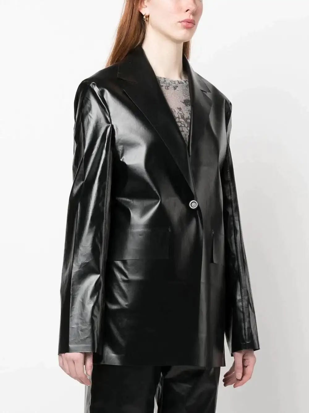 KASSL Editions Blazer boutonné à effet de brillance
