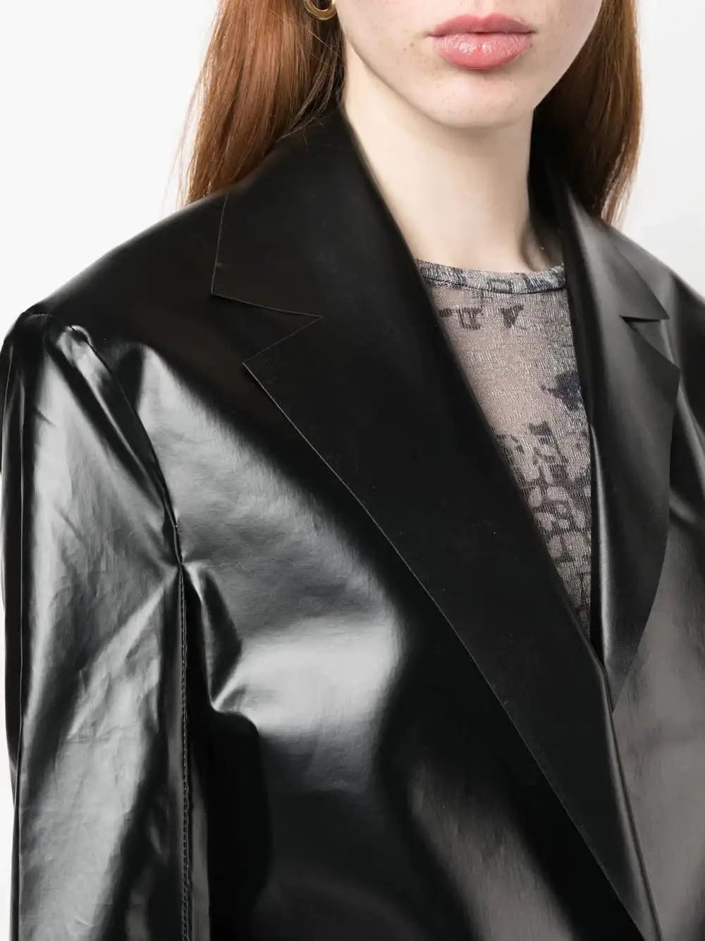 KASSL Editions Blazer boutonné à effet de brillance