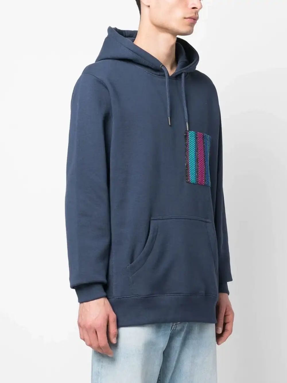 Benjamin Benmoyal Hoodie "POCKET" en coton biologique bleu marine