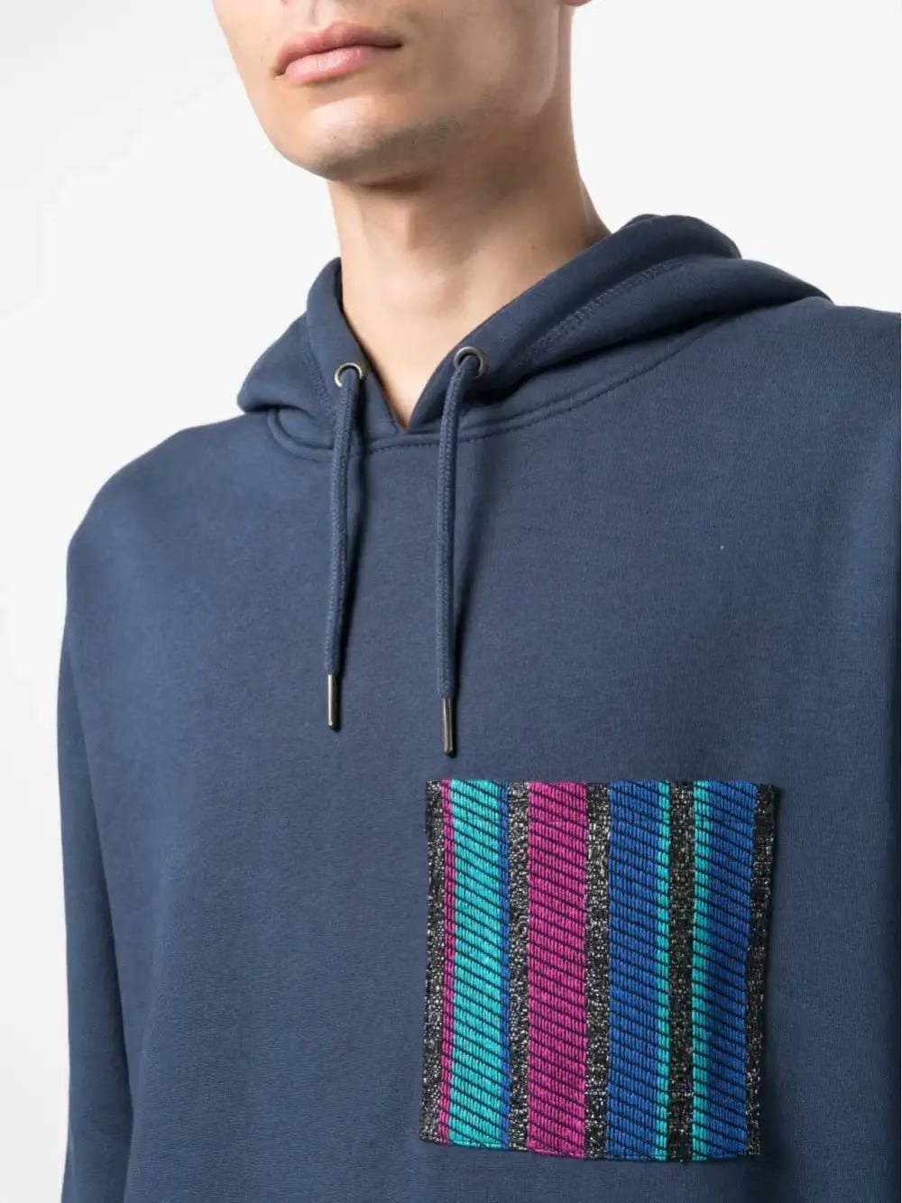 Benjamin Benmoyal Hoodie "POCKET" en coton biologique bleu marine