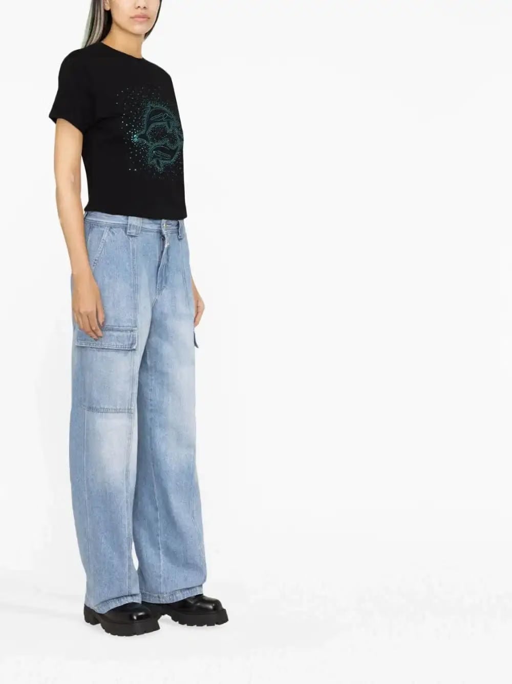 Botter T-shirt à détail de strass