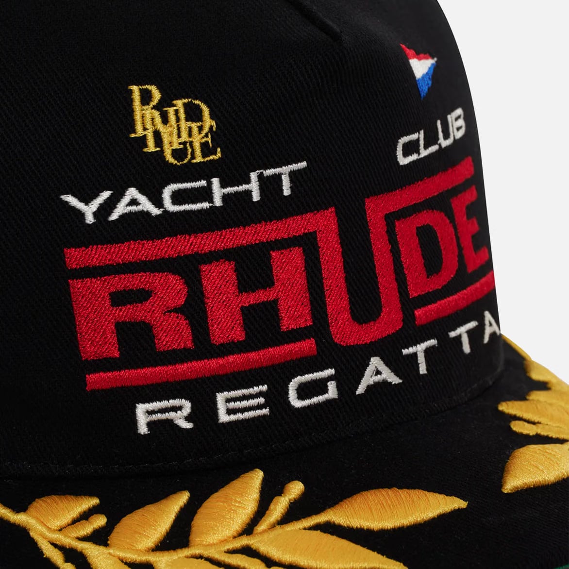 RHUDE REGATTA CLUB HAT - BLACK / RED