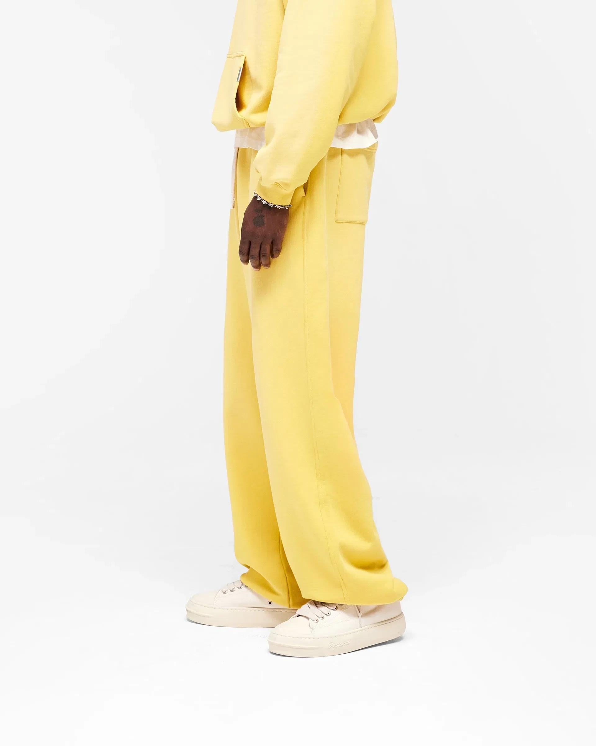 Initial Wide Leg Cuffed Sweatpant - Canary Yellow