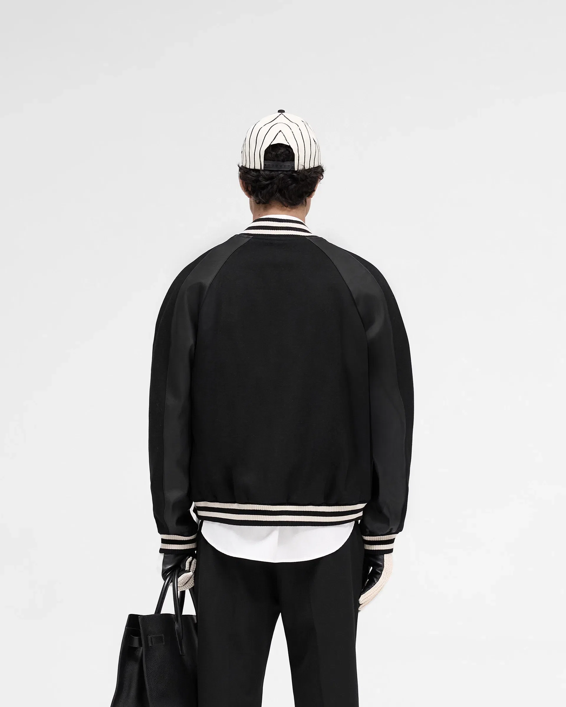 SS25 Raglan Varsity Jacket - Black