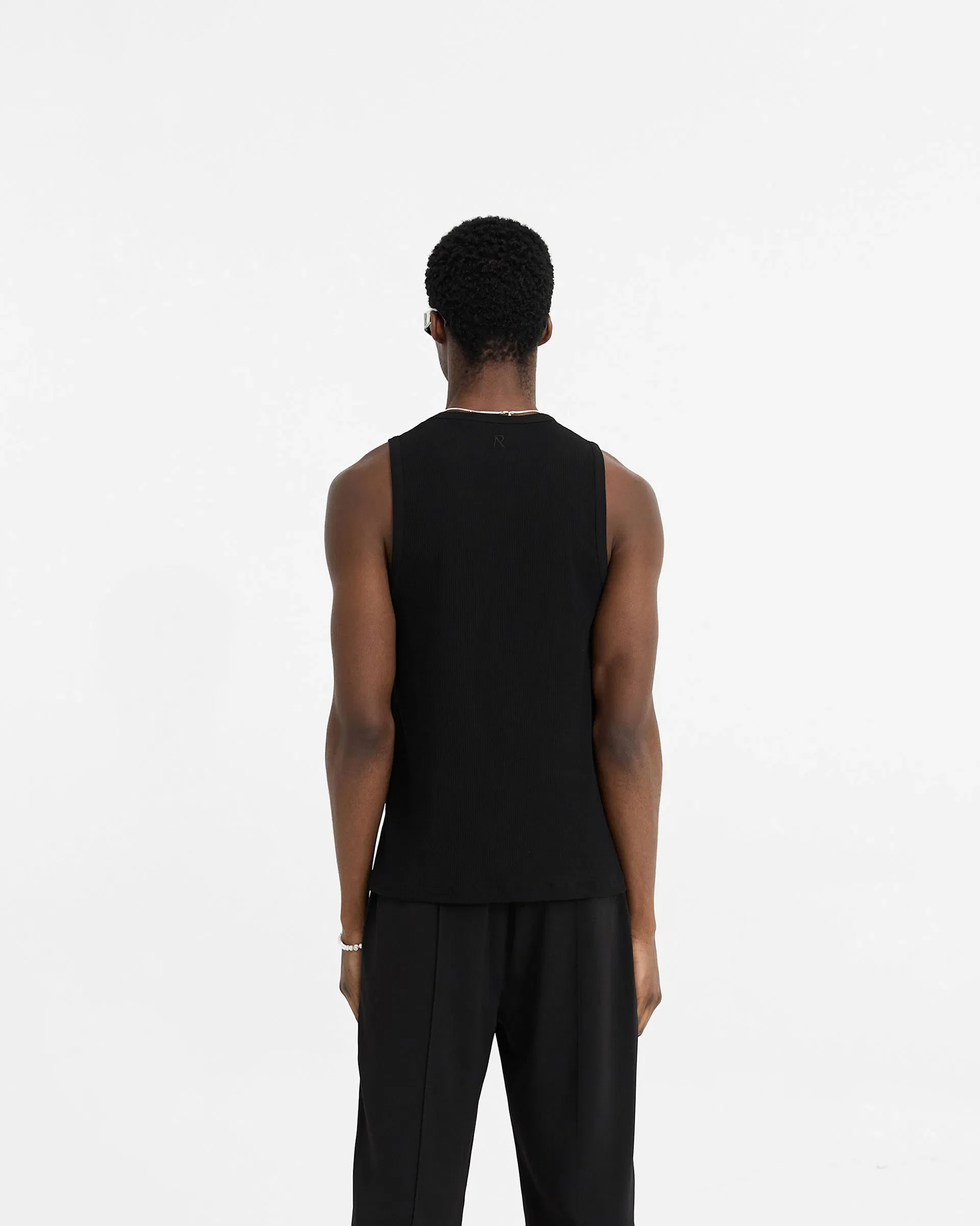 Initial Rib Vest - Black