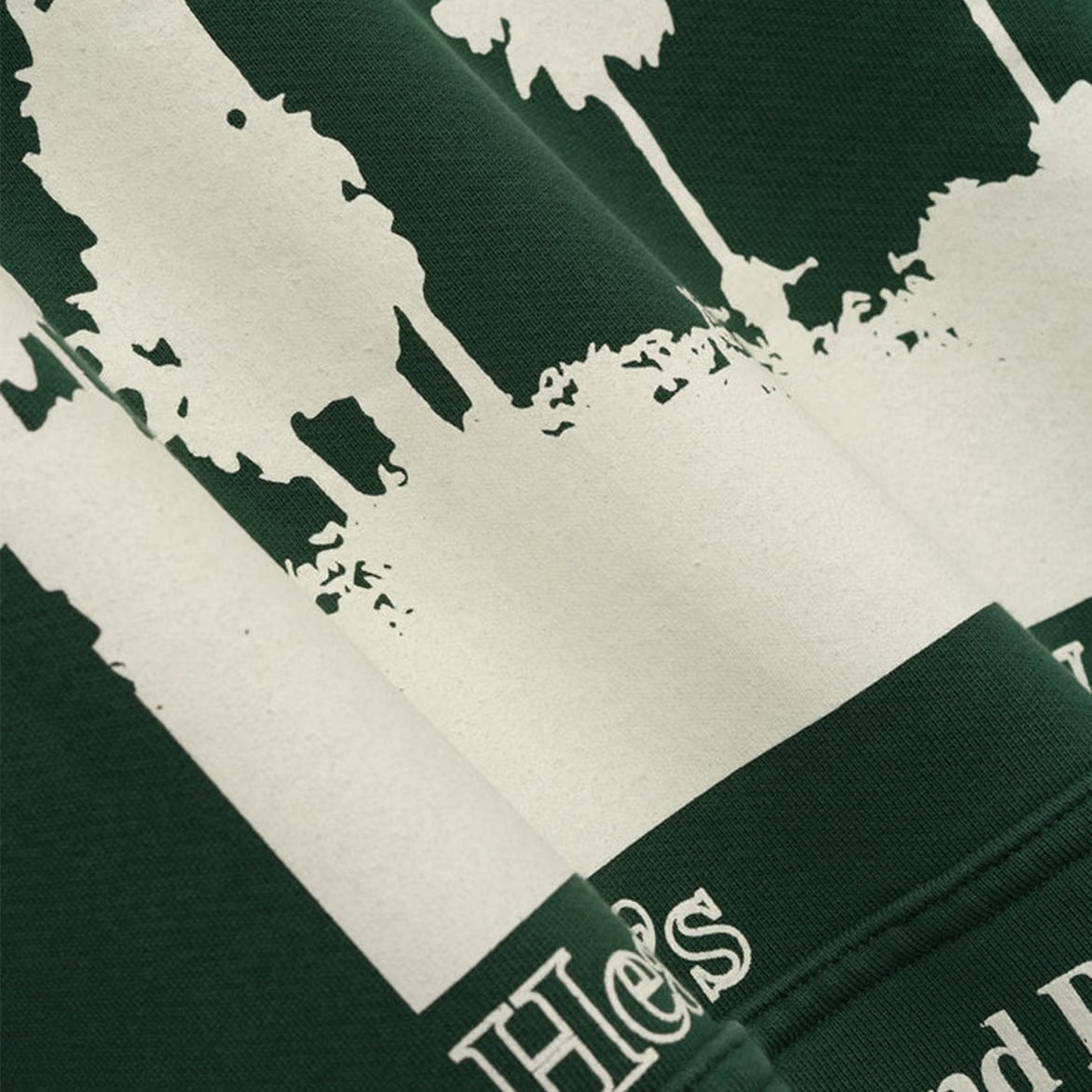 RHUDE THOUSAND PALMS HOODIE - VINTAGE FOREST GREEN / WHITE