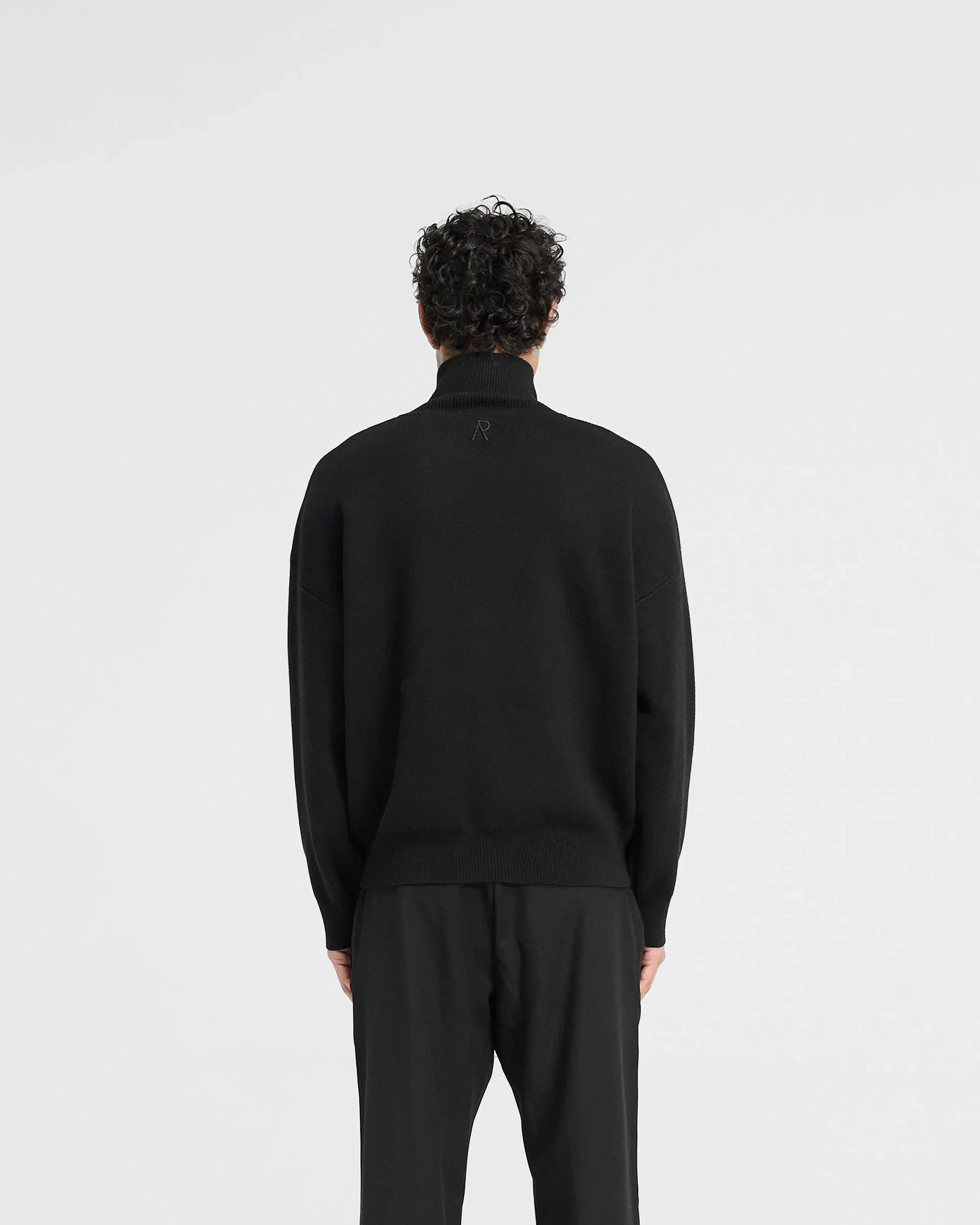 Initial Knitted Track Jacket - Jet Black