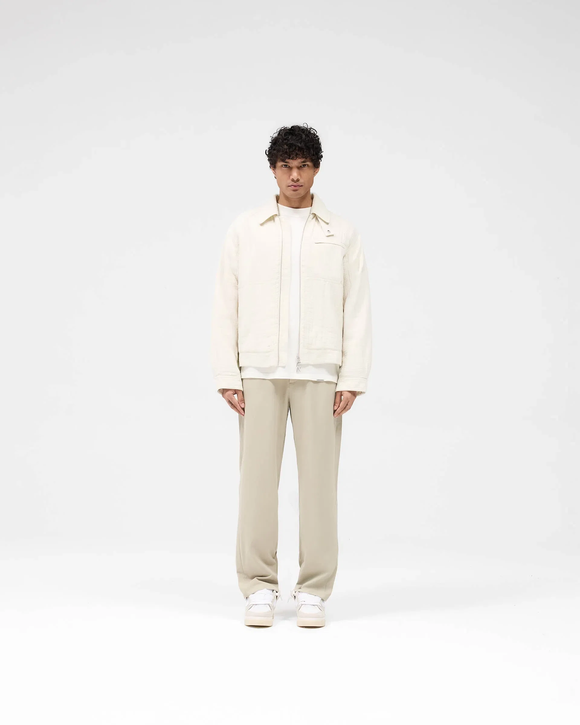 SS25 Crinkle Trucker Jacket - Ecru