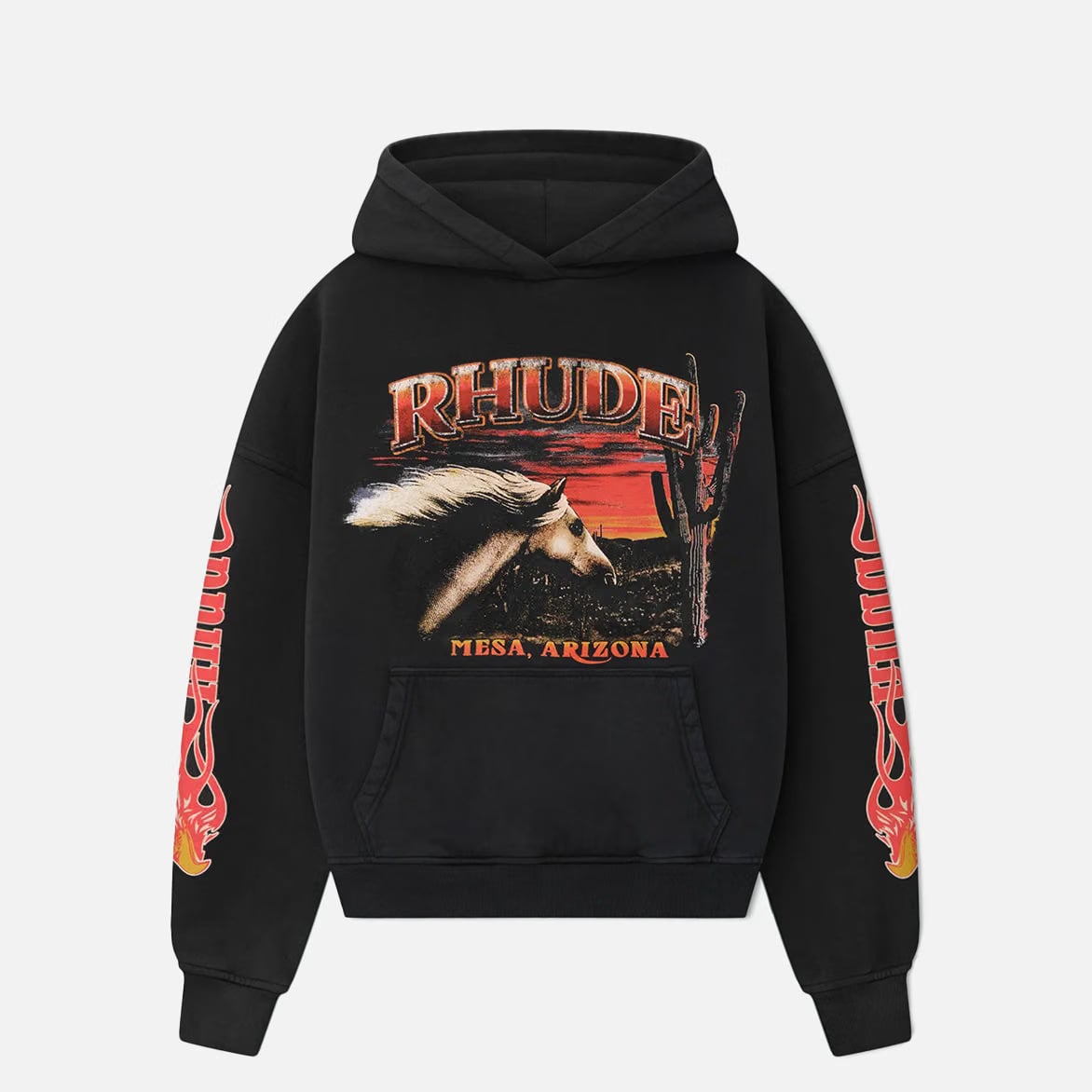 RHUDE MESA STALLION HOODIE - VINTAGE BLACK