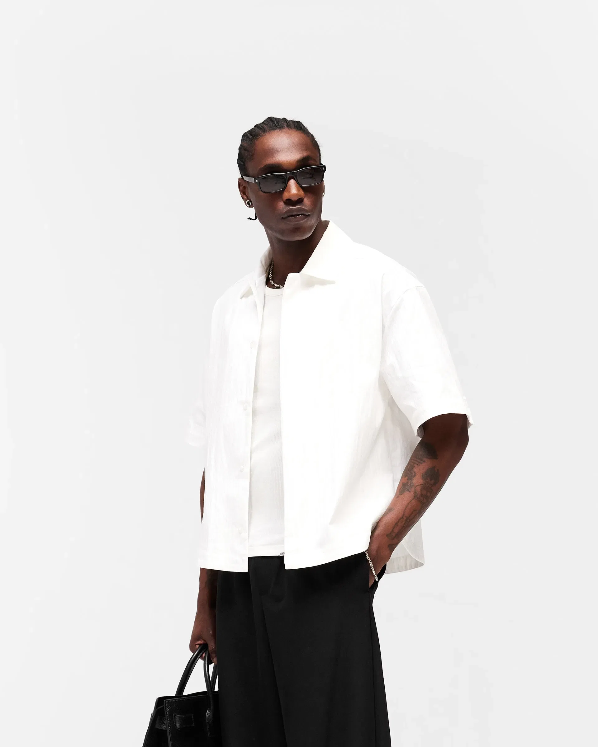 Initial Short Sleeve Shirt - Flat White
