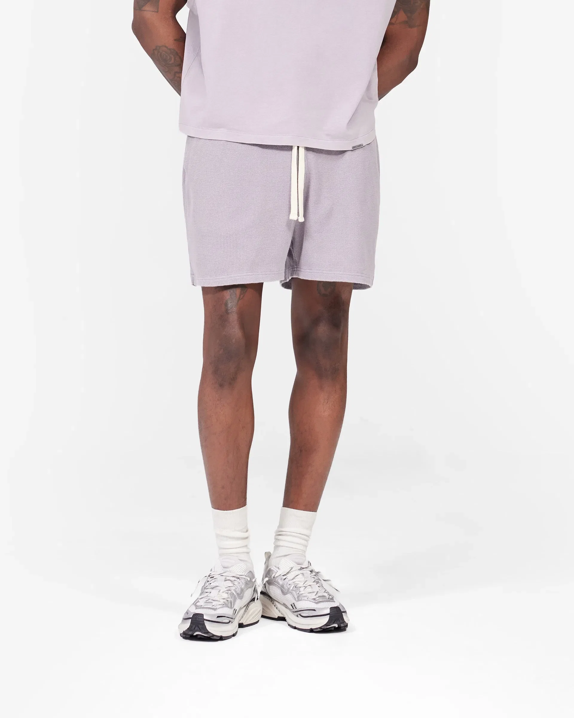 Initial Waffle Shorts- Mist