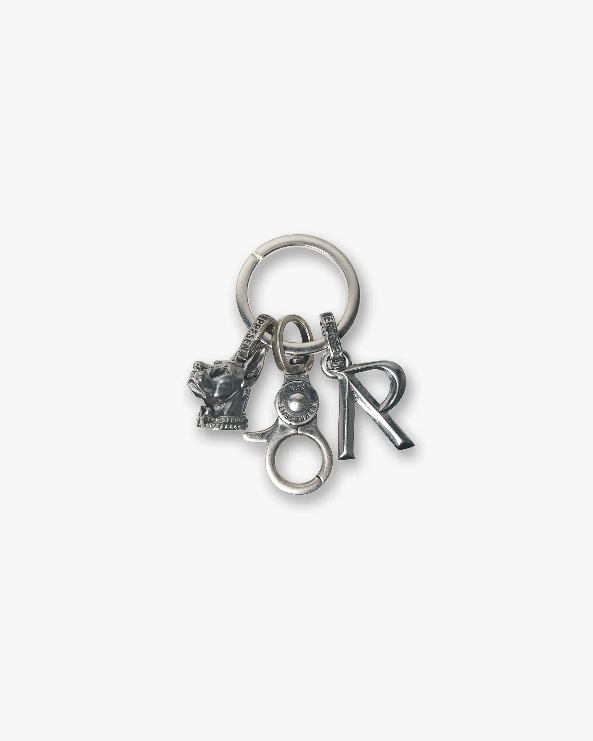 FW25 Doberman Initial Key Chain - Silver