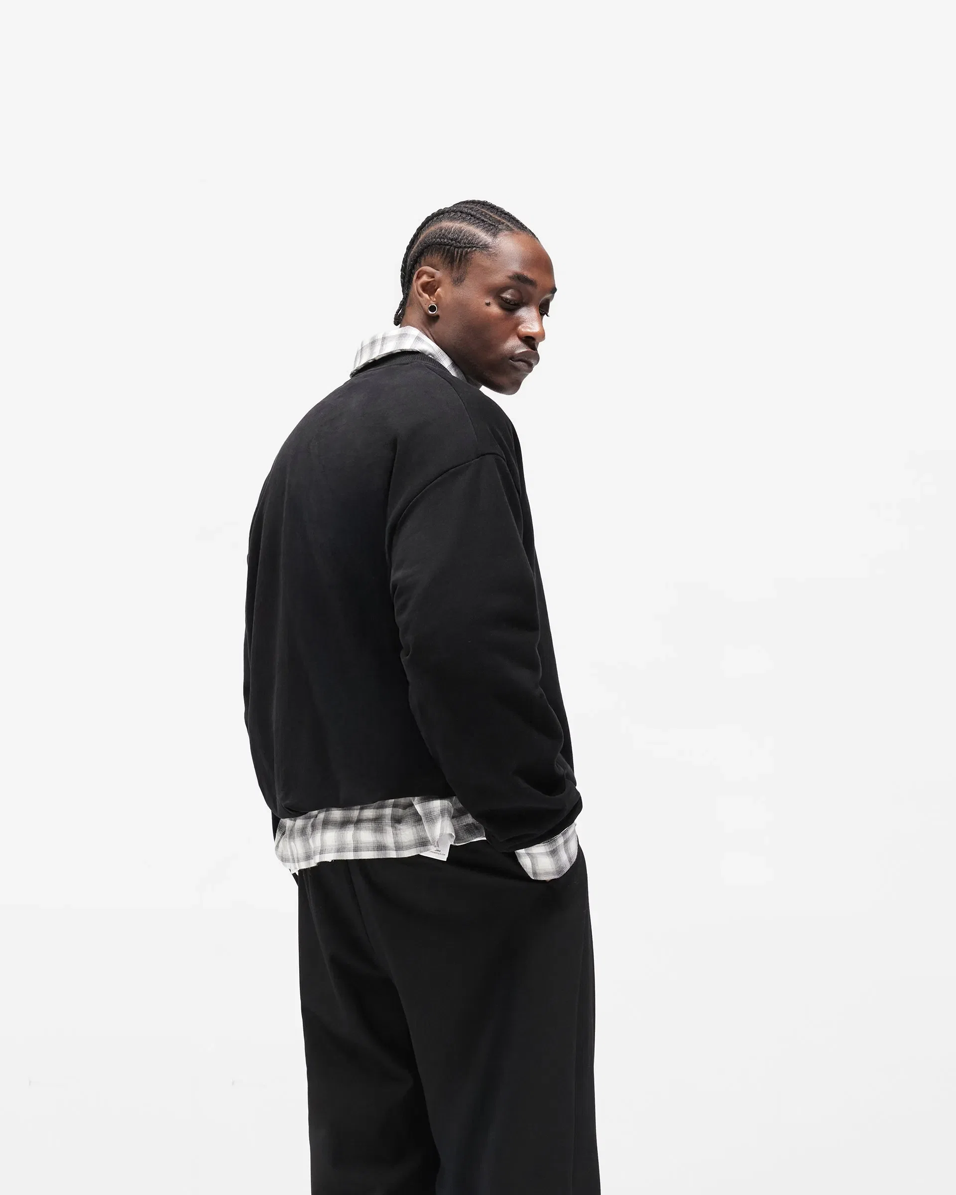 BF25 Dual Layer Script Sweater - Jet Black