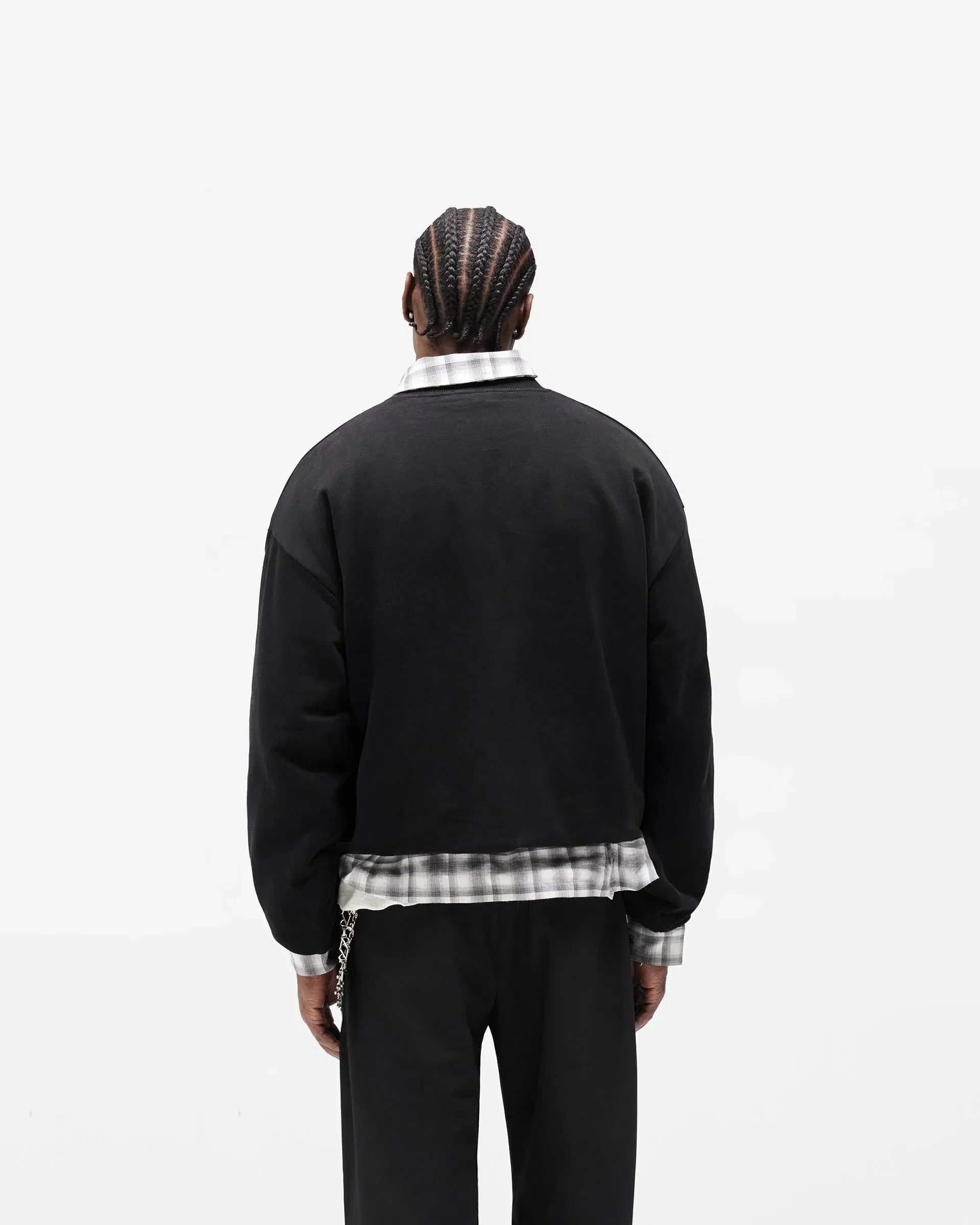 BF25 Dual Layer Script Sweater - Jet Black