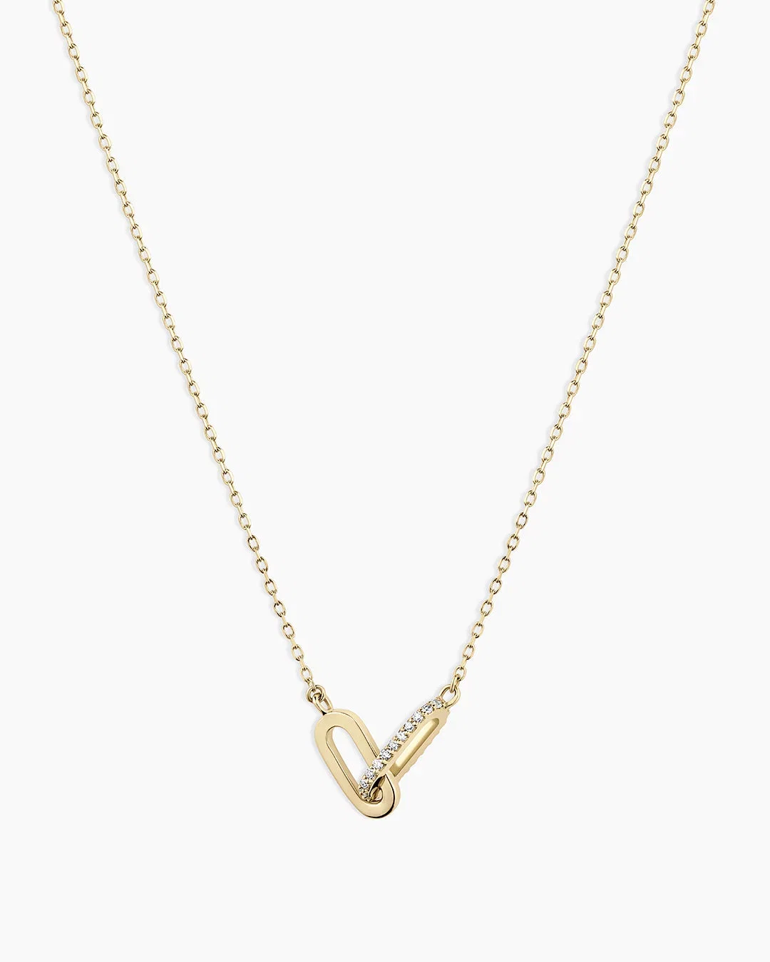 Spring 2025 Fine 14K Diamond Bond Interlocking Link Necklace