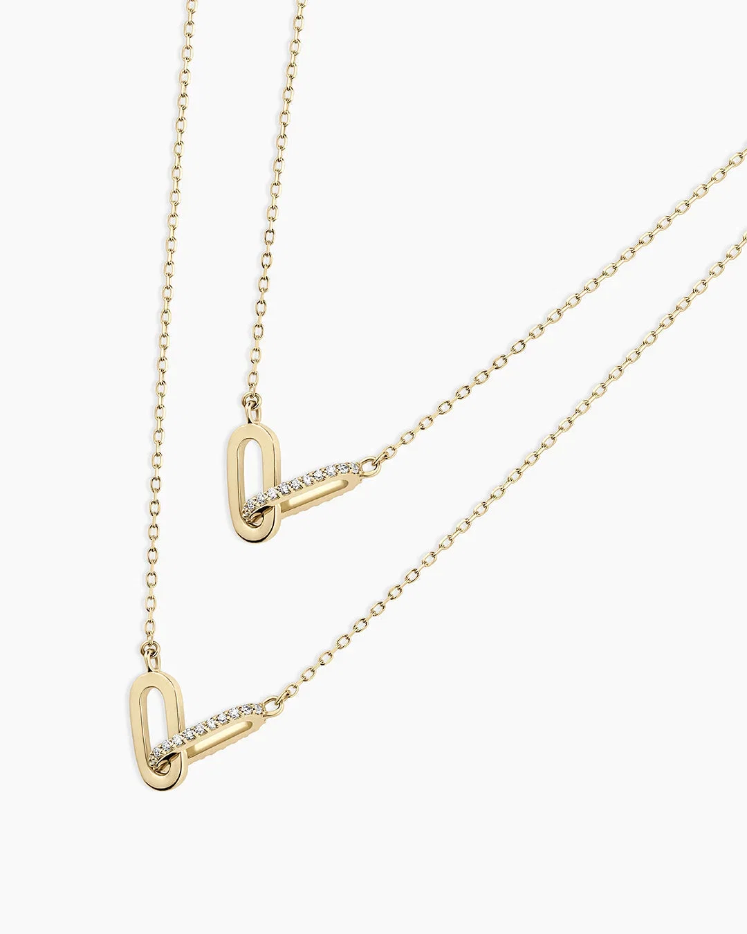 Spring 2025 Fine 14K Diamond Bond Interlocking Link Necklace