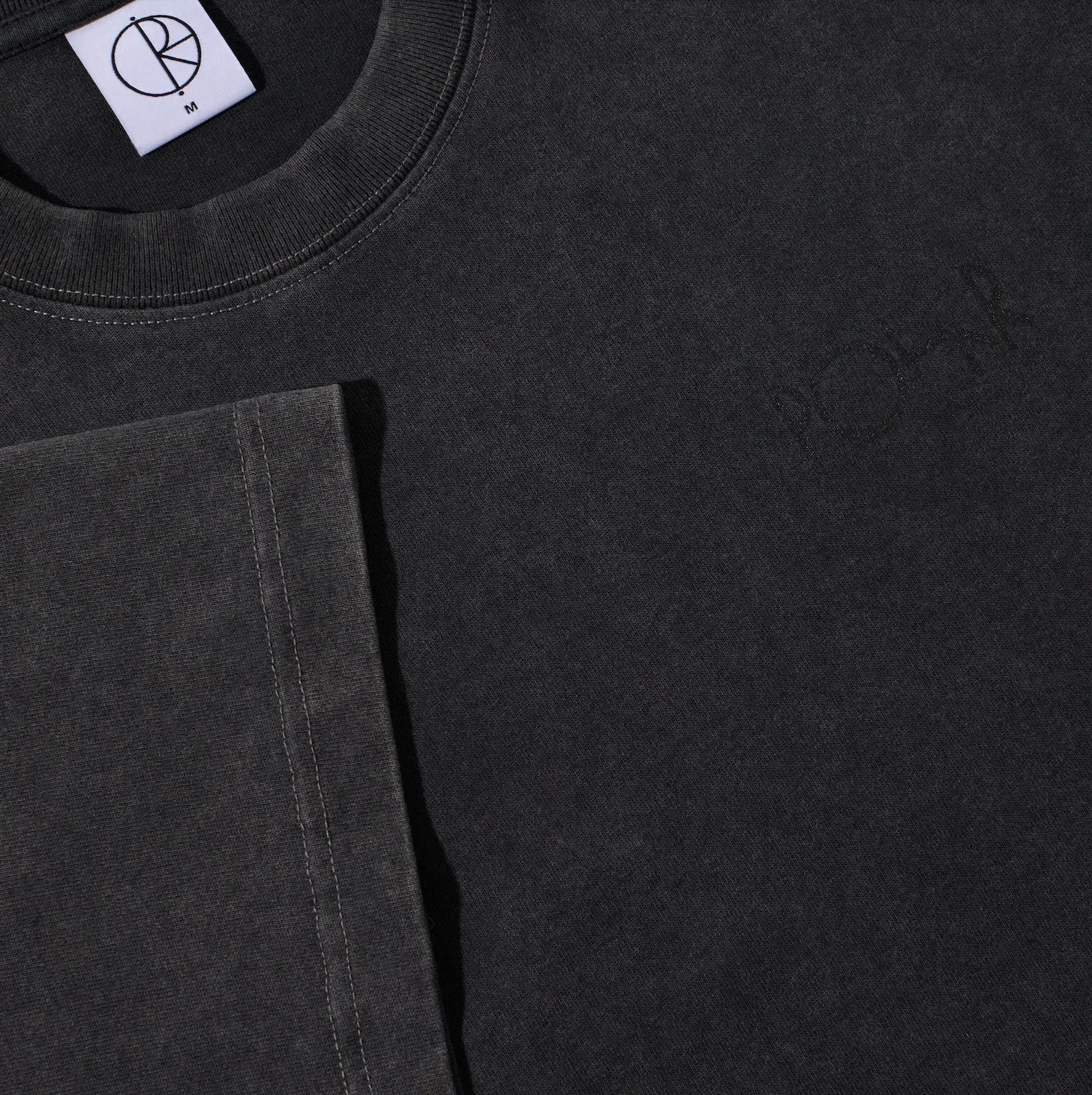 Polar Skate Co. Contrast Tee Stroke Logo – Silver Black/Black