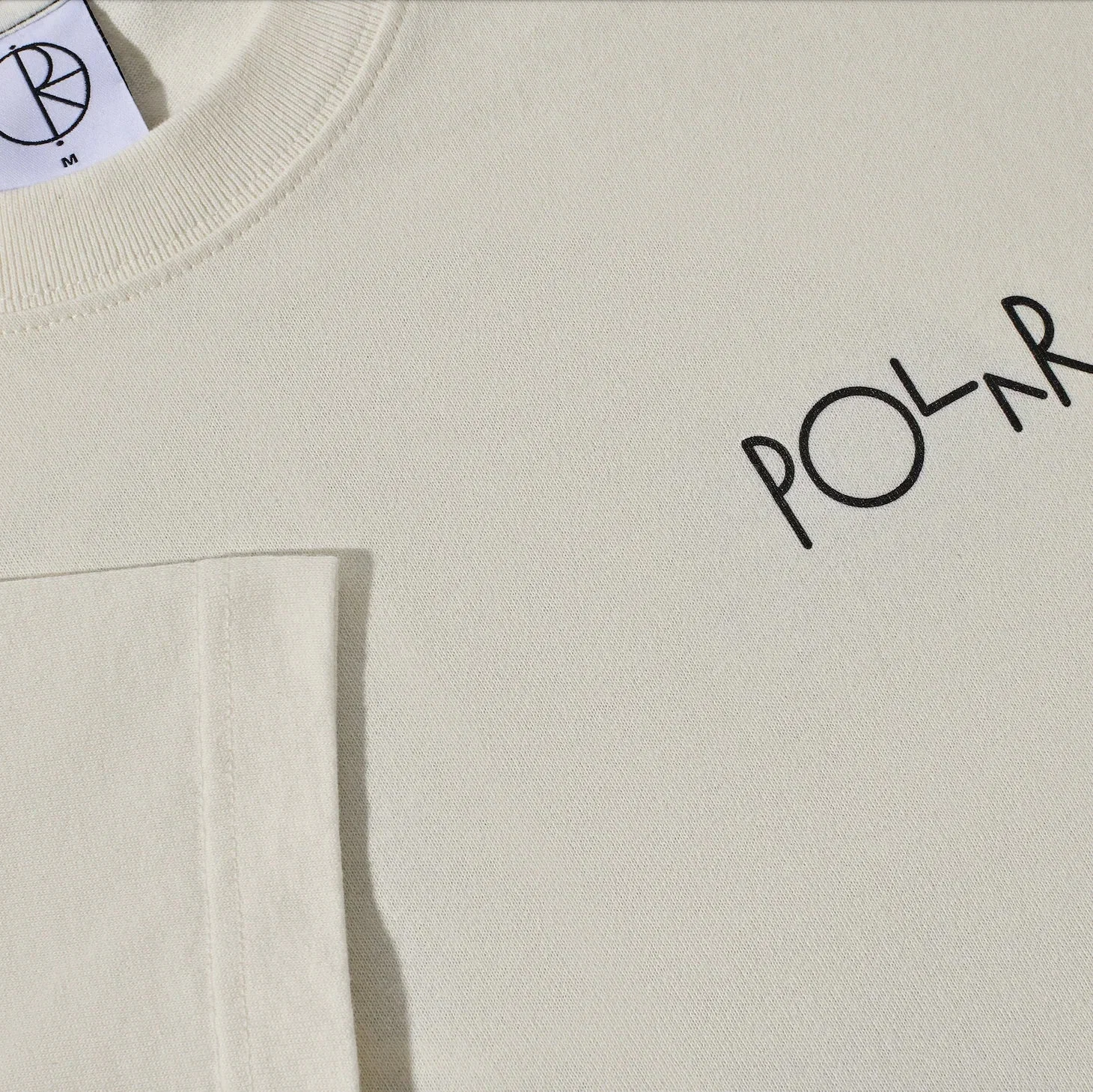 Polar Skate Co. Contrast Tee Fill Logo – Ivory/Black