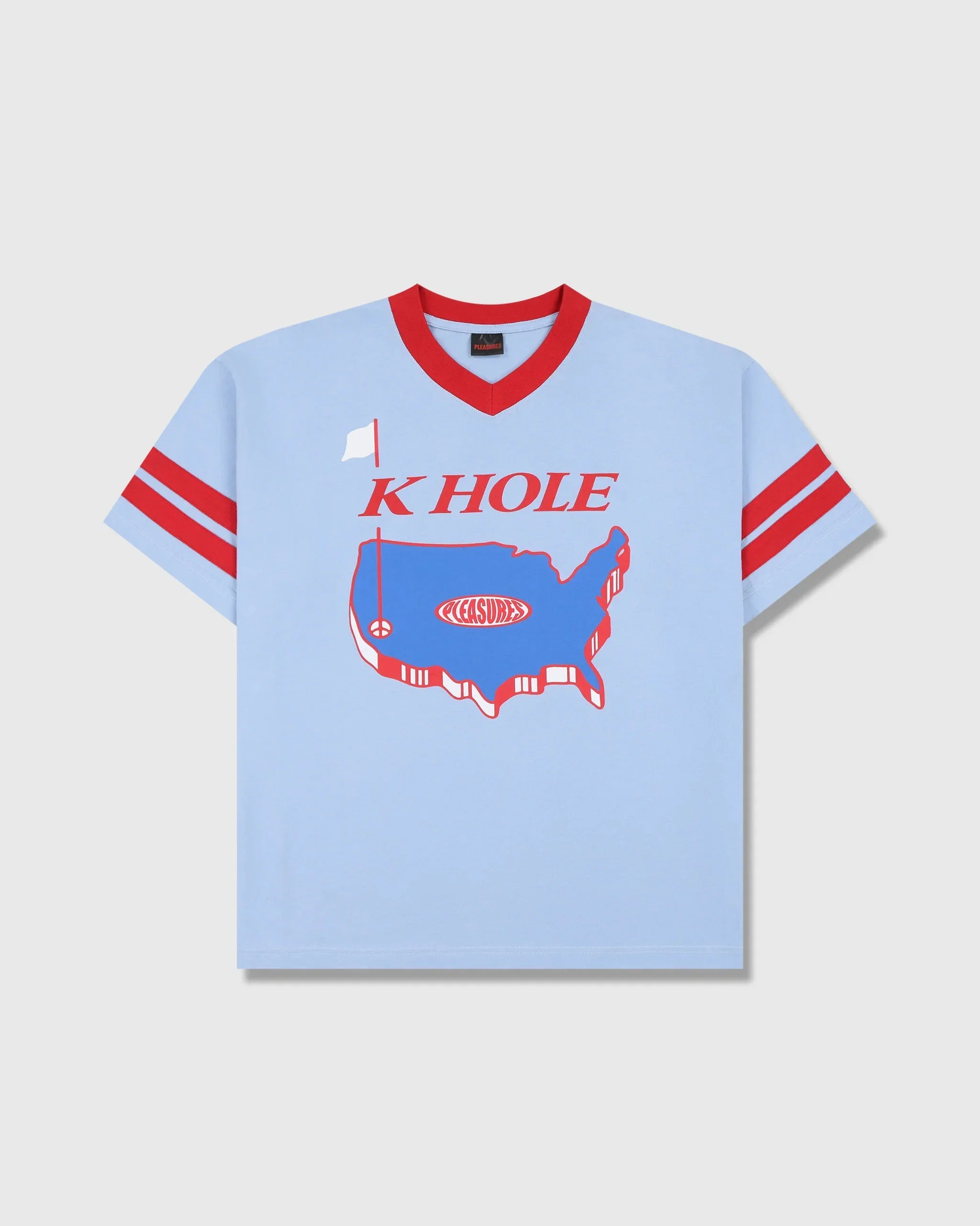 Pleasures Hole V-Neck Jersey Blue