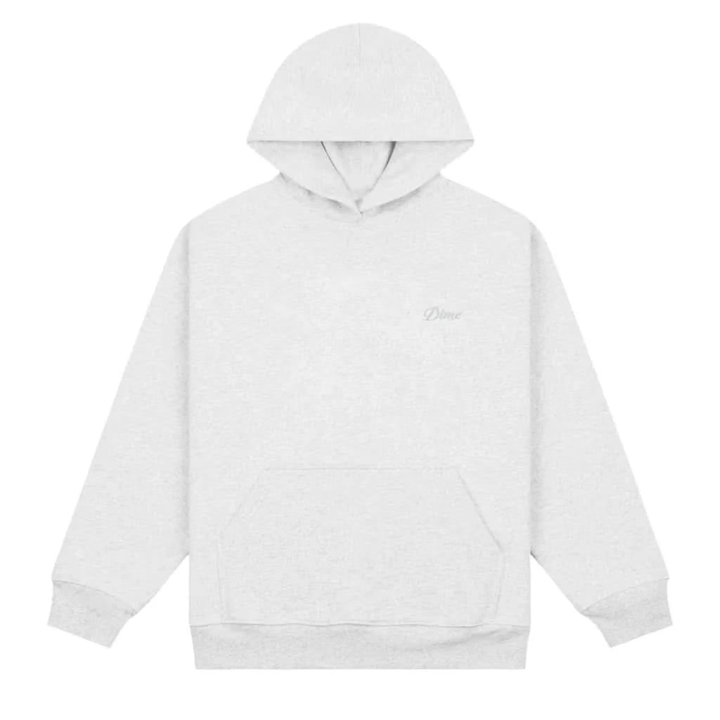 Dime MTL Cursive Small Logo Hoodie Grey
