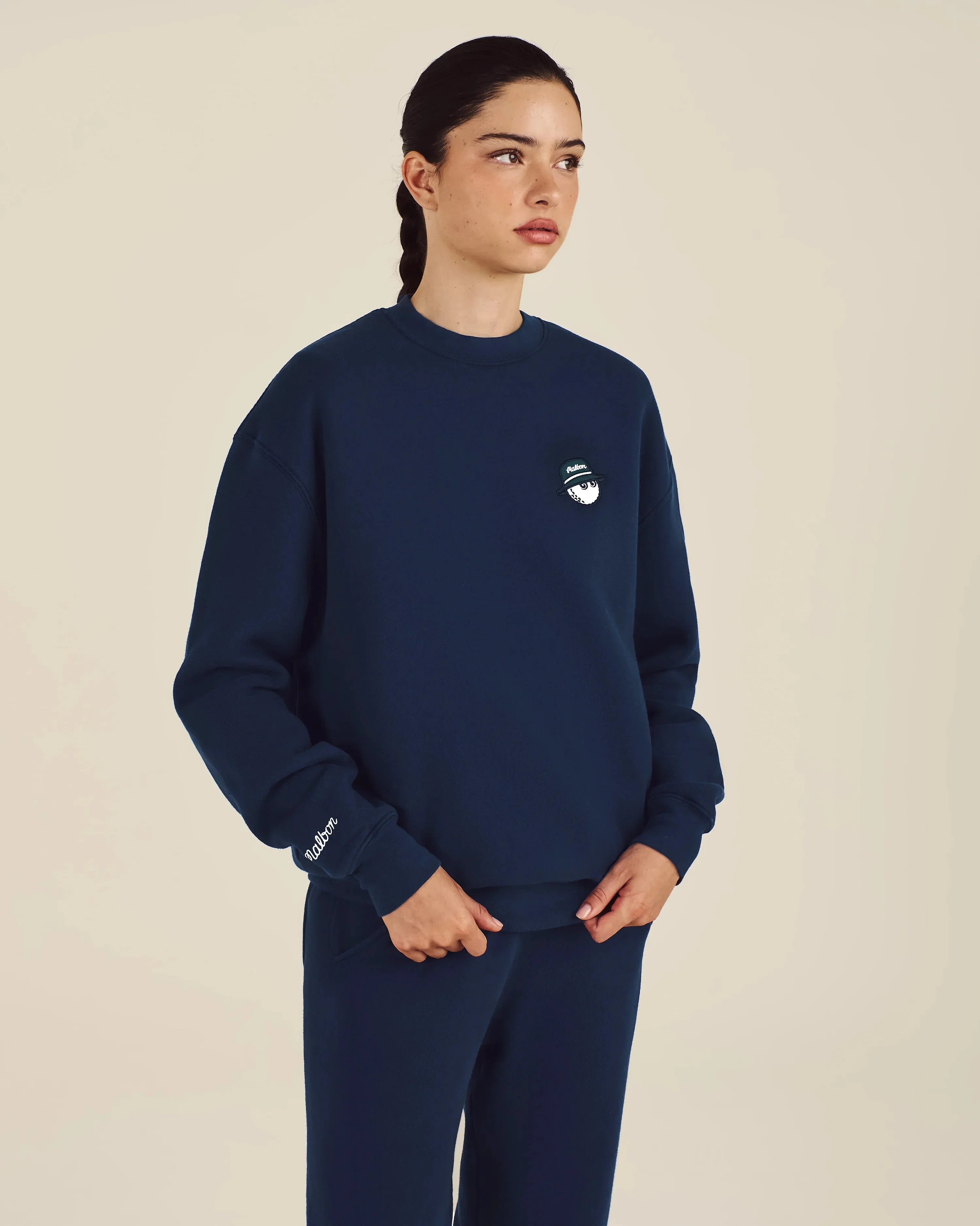 Malbon Golf Range Cooper Sweatshirt Navy Crewneck