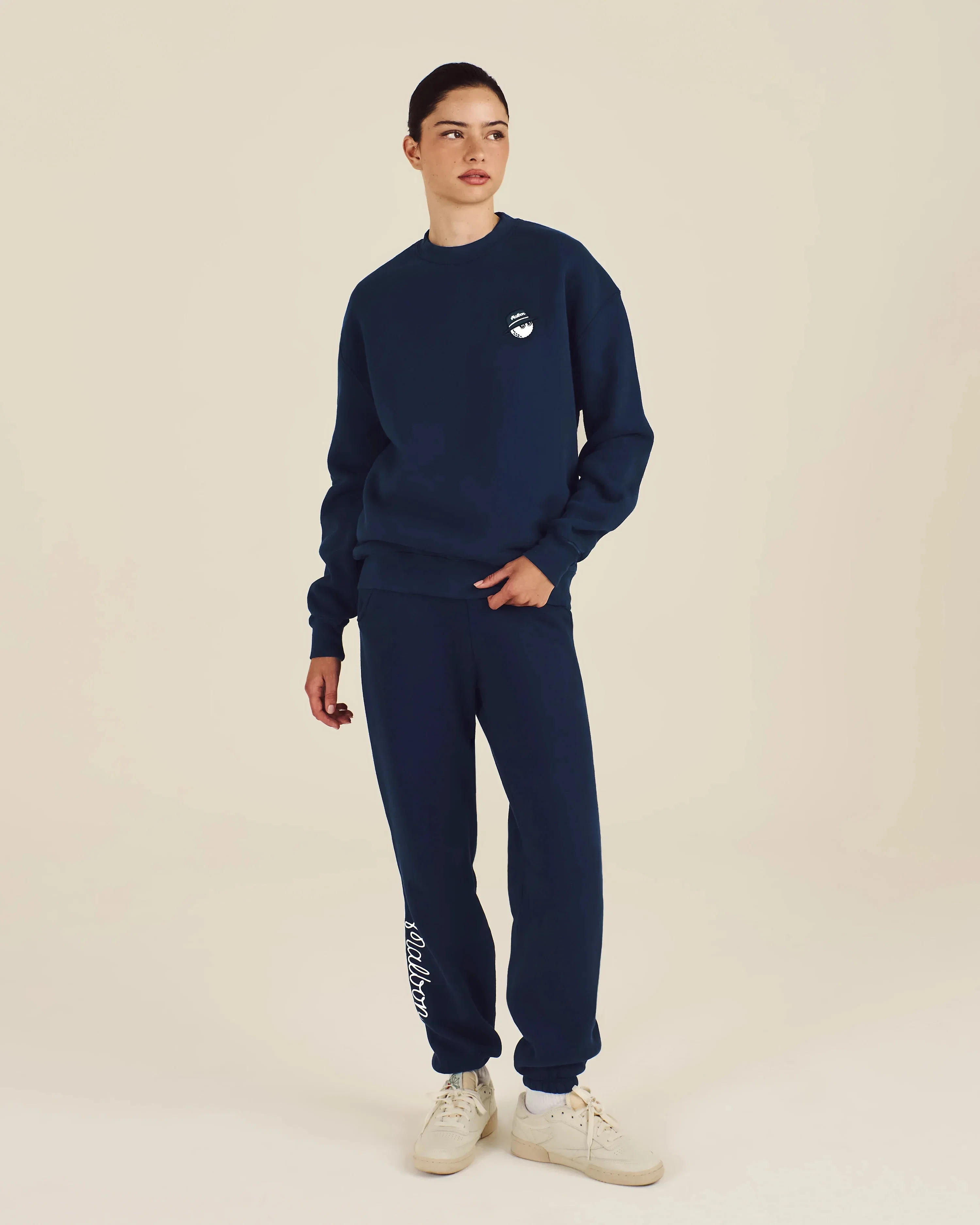Malbon Golf Range Cooper Sweatshirt Navy Crewneck