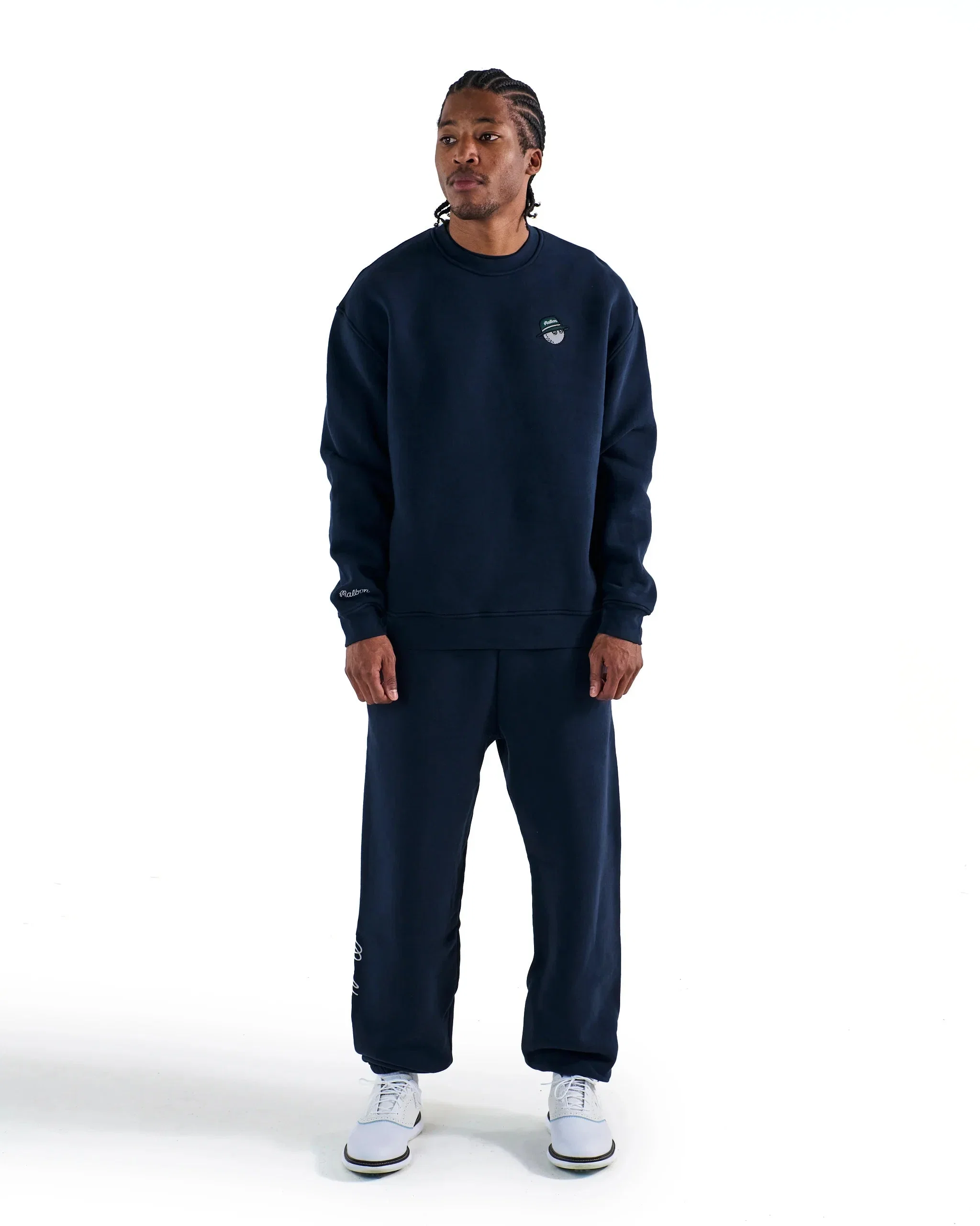 Malbon Golf Range Cooper Sweatshirt Navy Crewneck