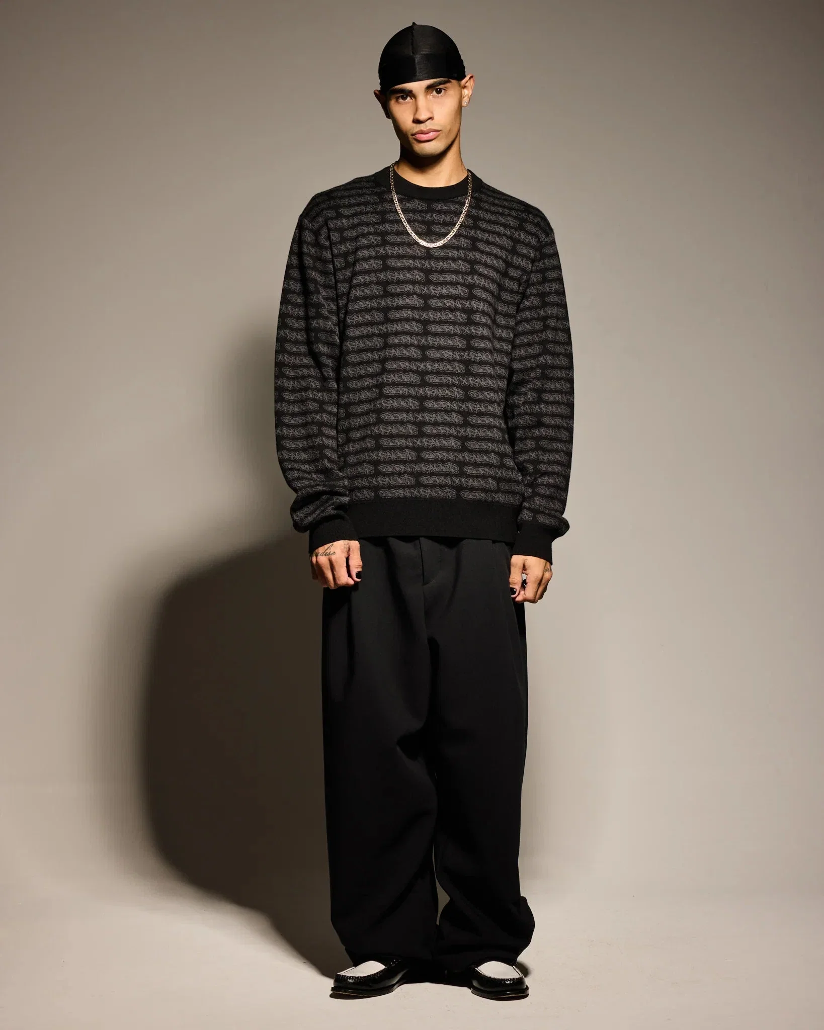 Born X Raised All-Over Tag Knit Sweater