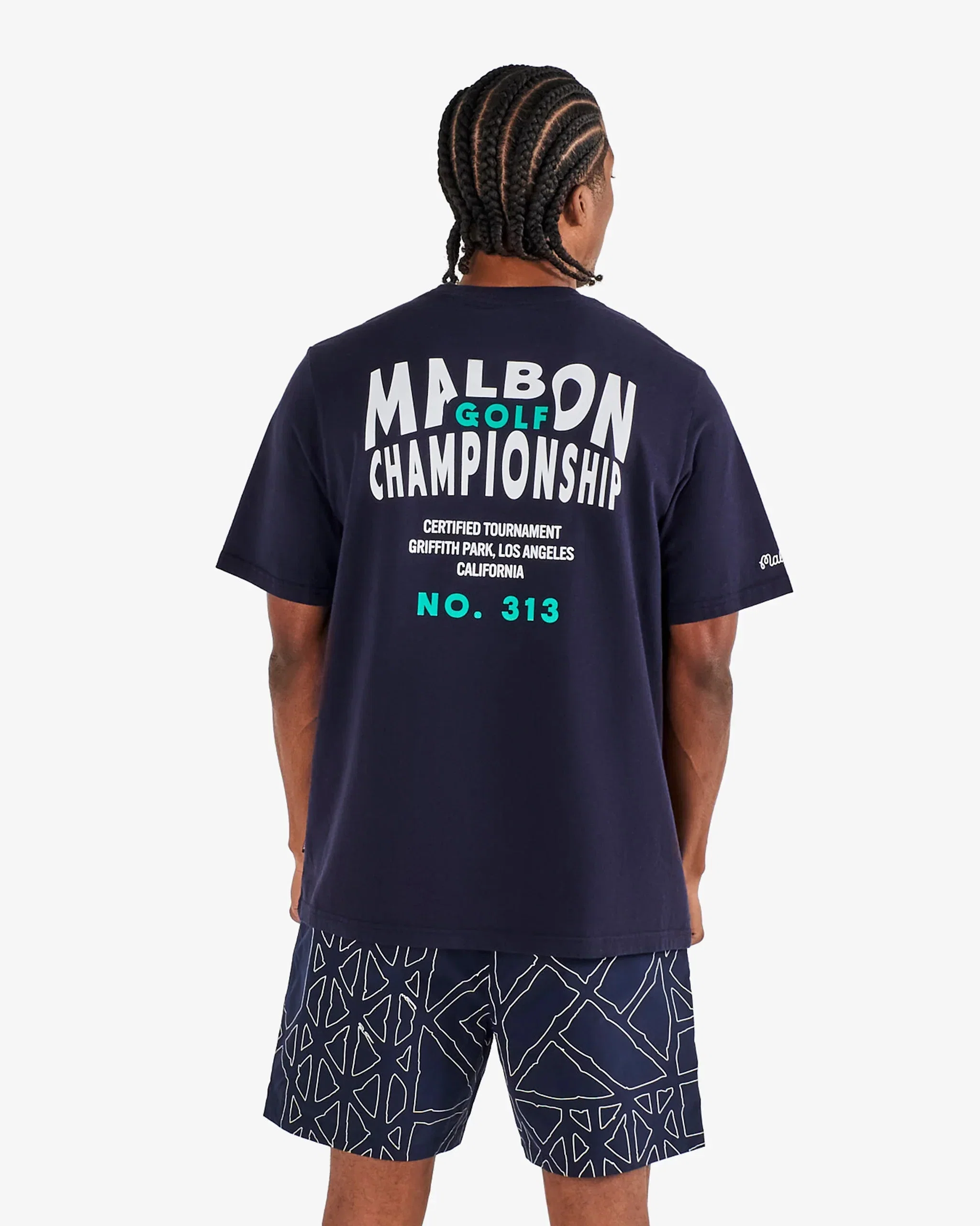 Malbon Golf Bermuda Championship Tee - Navy