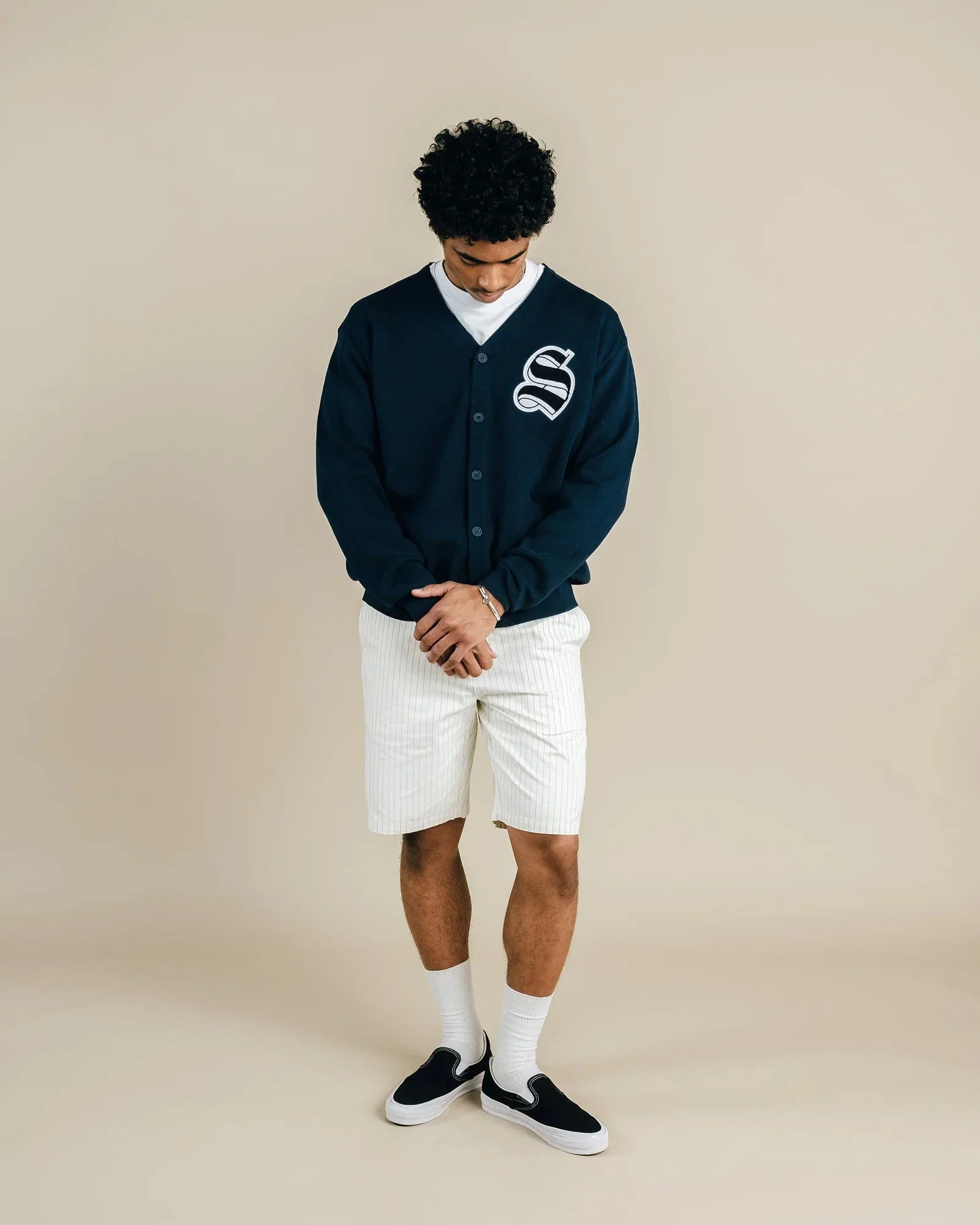 Students Golf Evander Knit Cardigan Navy