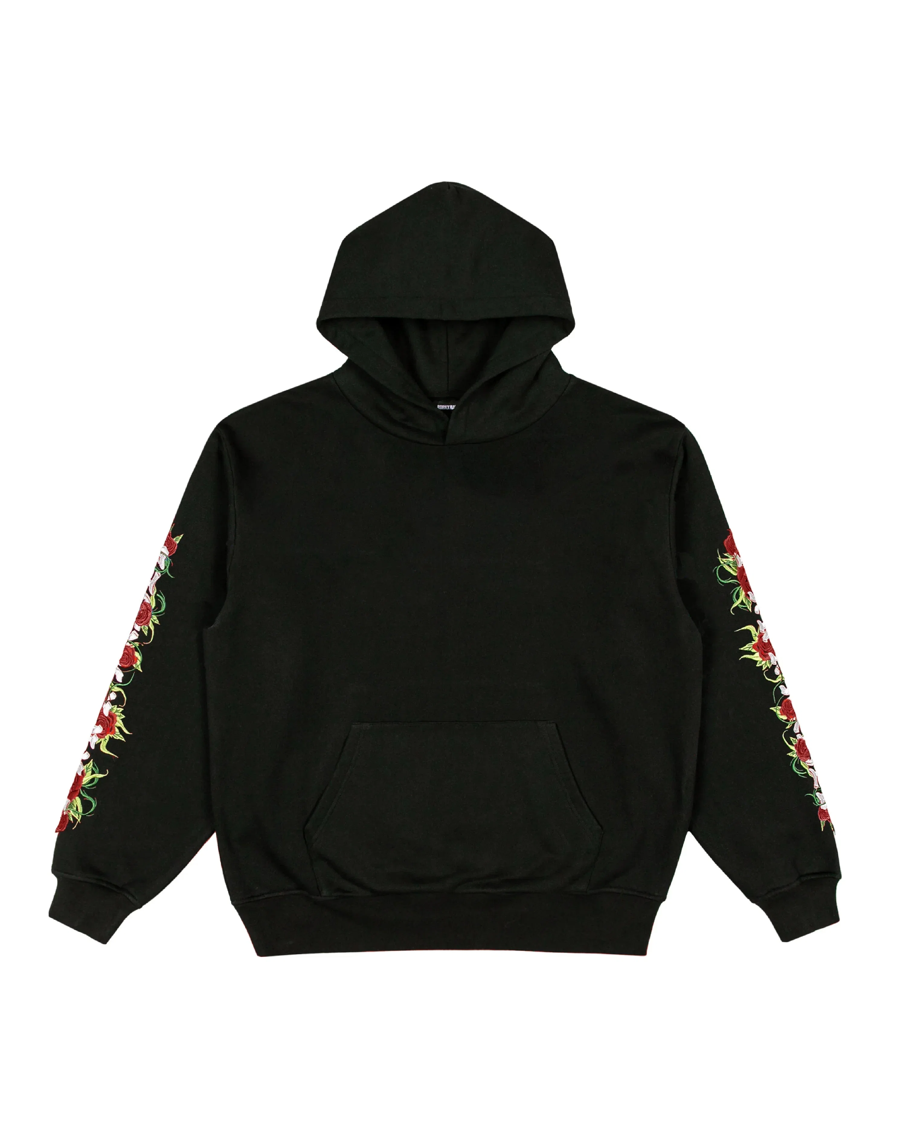 Born X Raised Embroidered Roses Hoodie Black