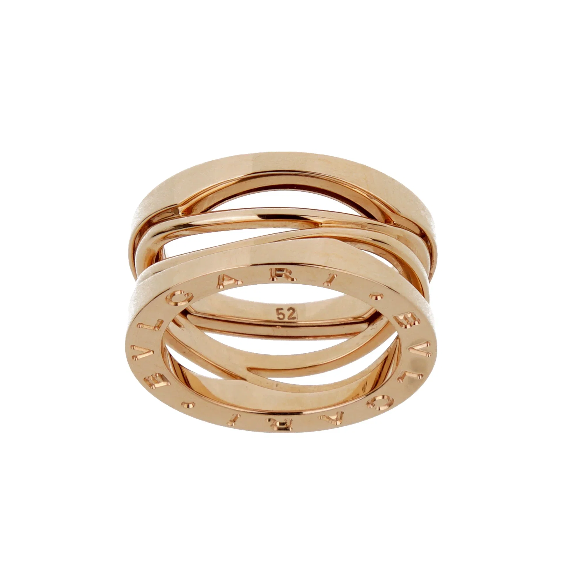 Bvlgari B.zero1 Design Legend Zaha Hadid Ring in 18k Rose Gold, Size 52