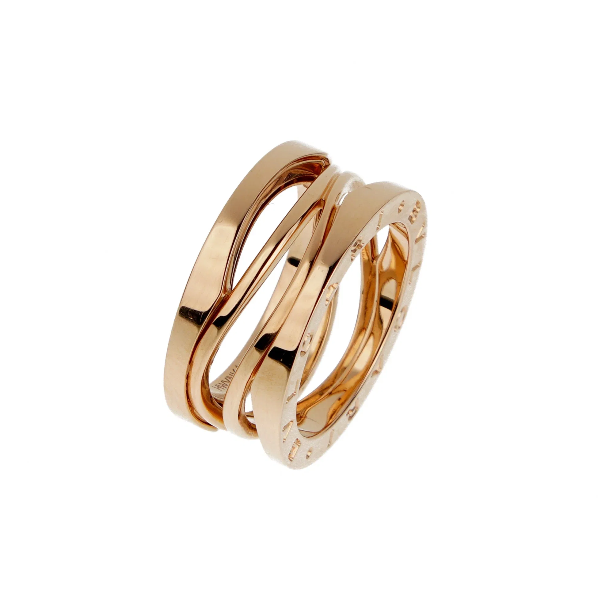 Bvlgari B.zero1 Design Legend Zaha Hadid Ring in 18k Rose Gold, Size 52